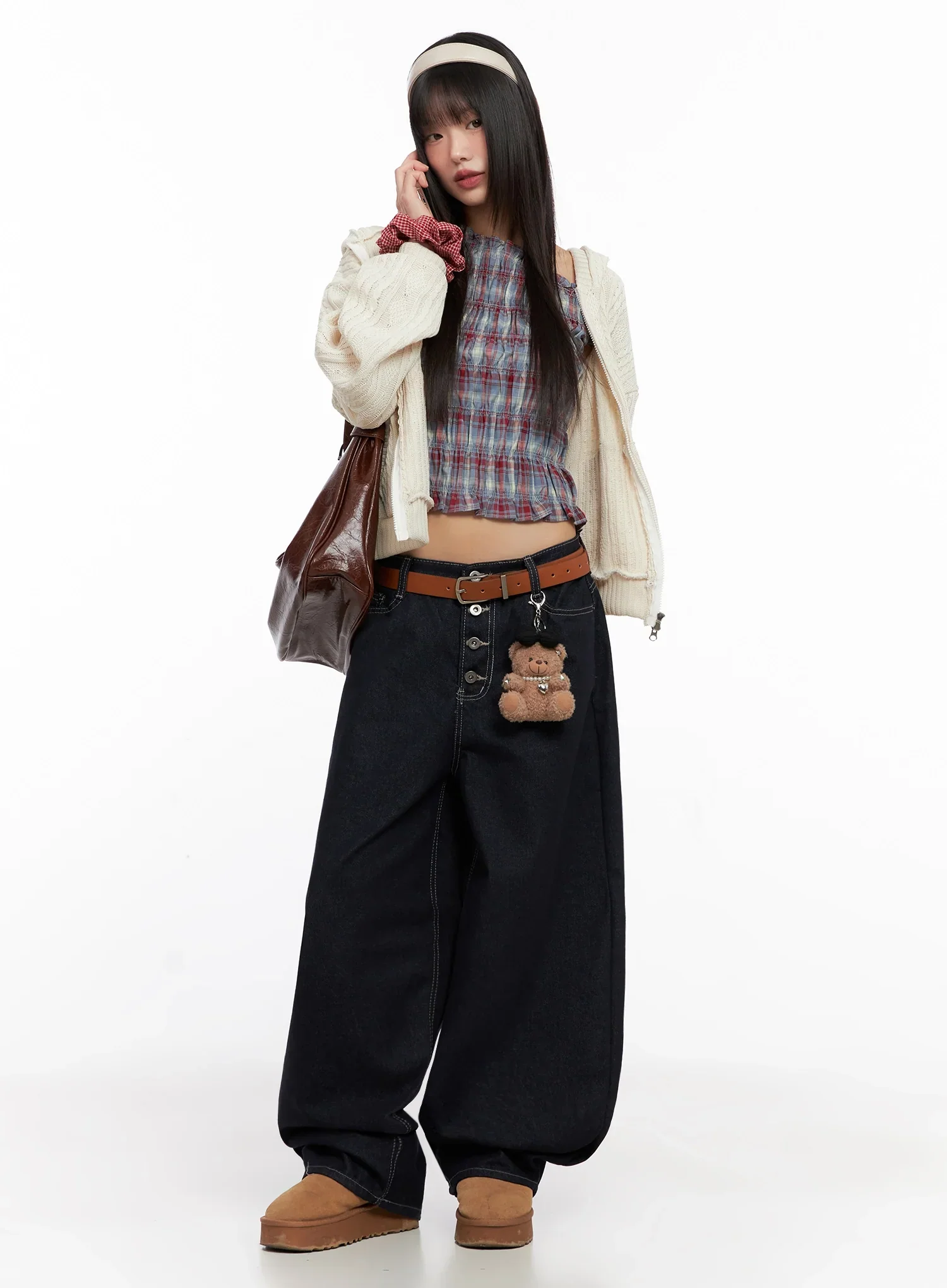Jazlyn Non-Fade Button Wide Leg Jeans IN503 - Image 14