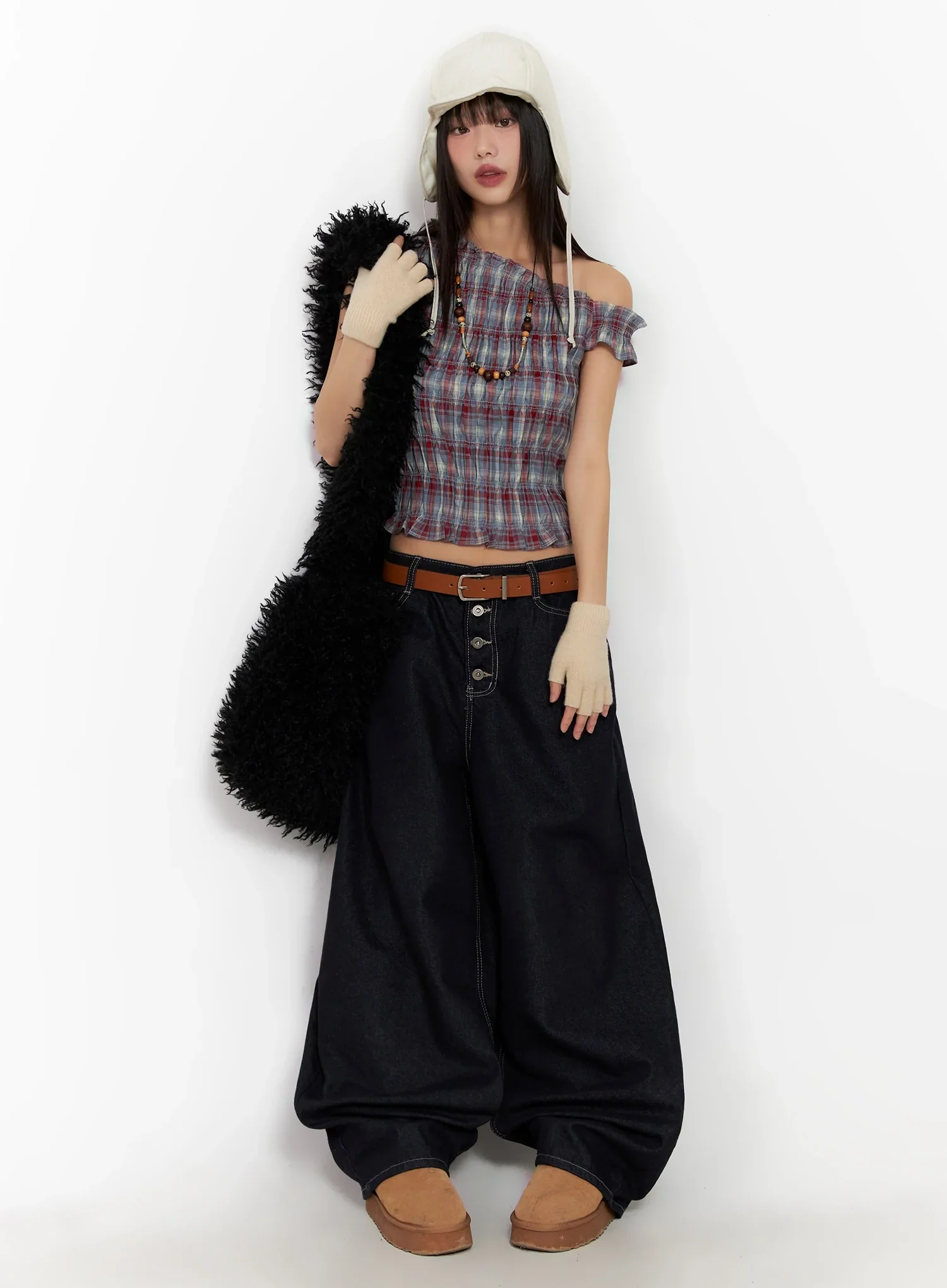 Jazlyn Non-Fade Button Wide Leg Jeans IN503 - Image 2