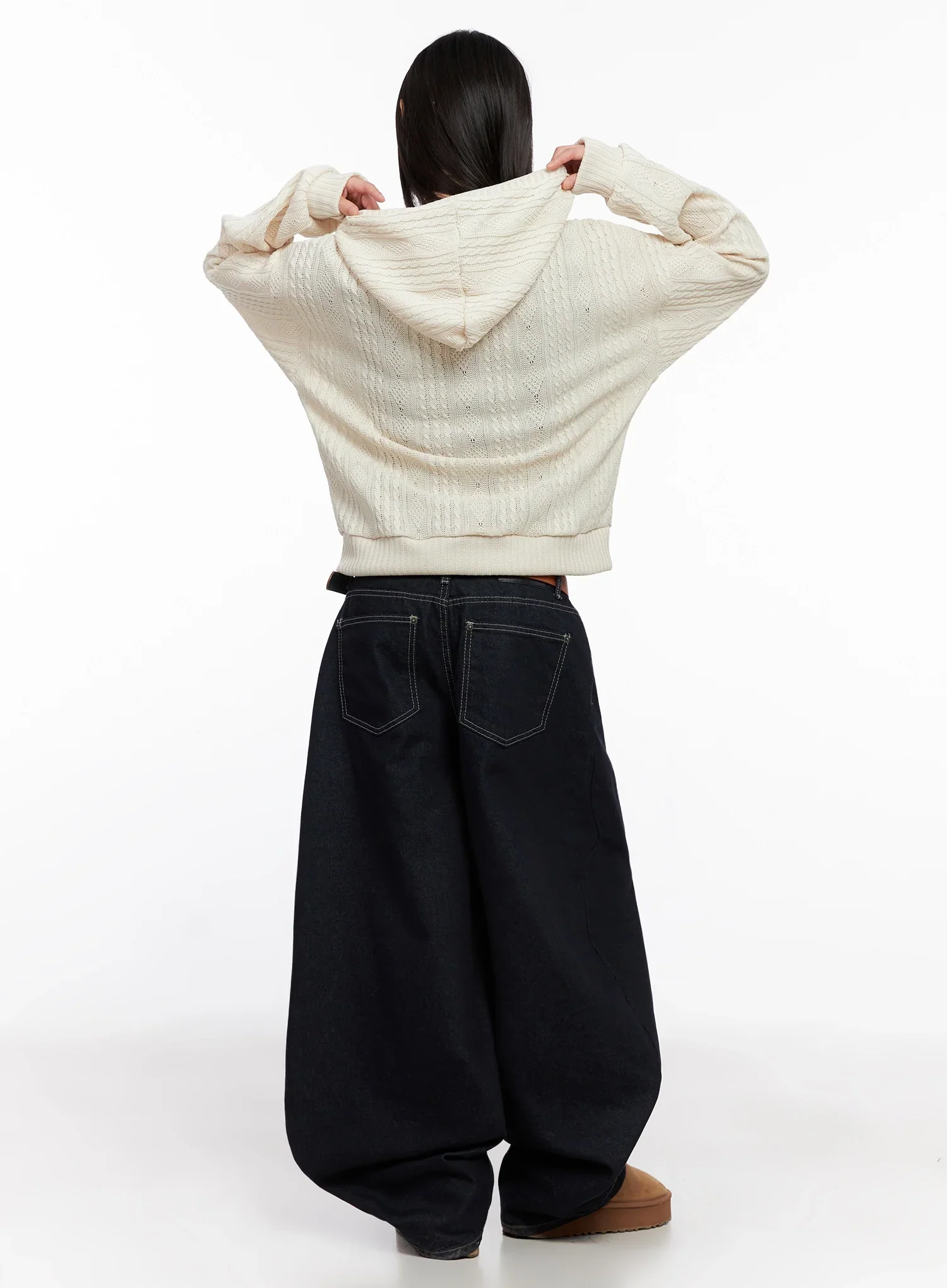 Jazlyn Non-Fade Button Wide Leg Jeans IN503 - Image 8