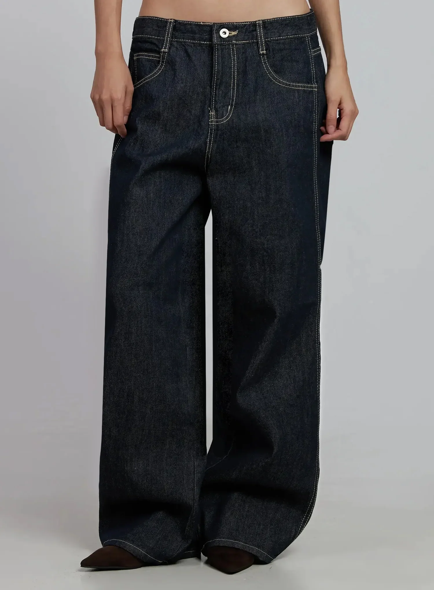 Jillian Dark Wash Casual Straight Jeans IM520 - Image 4