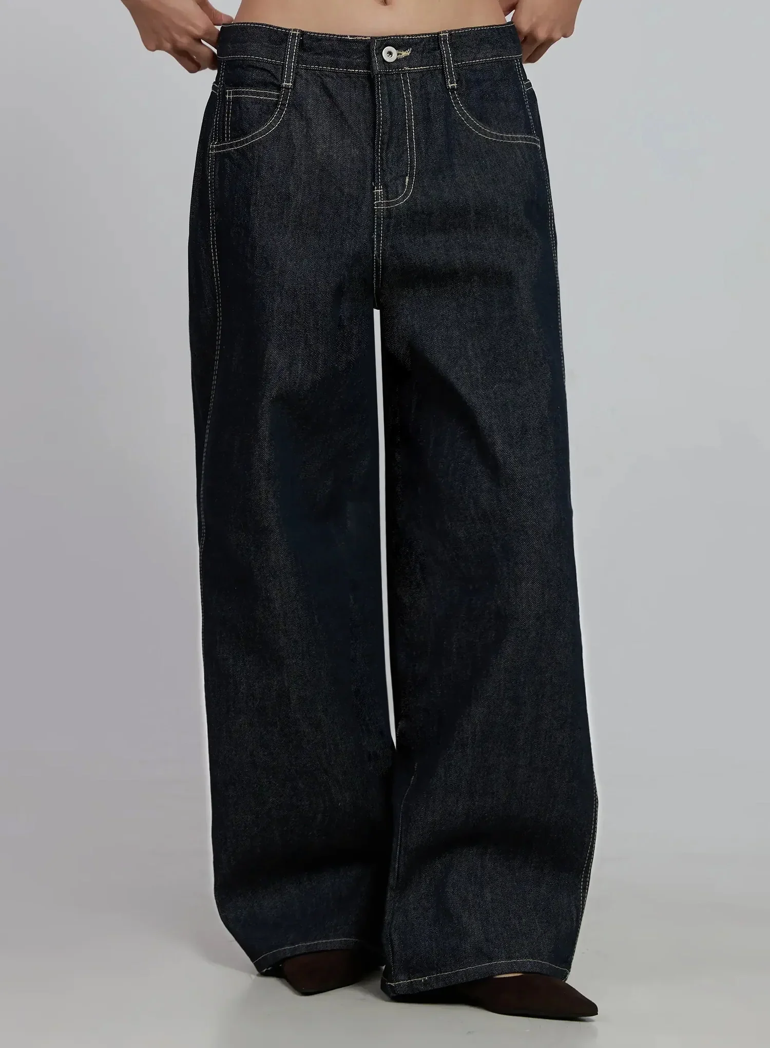 Jillian Dark Wash Casual Straight Jeans IM520 - Image 9