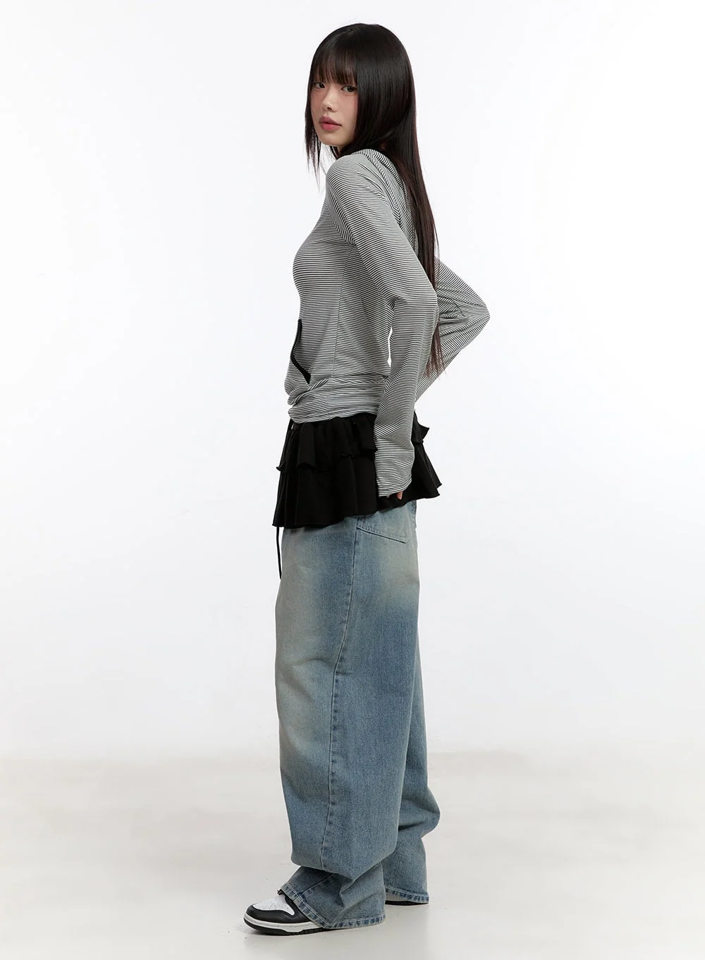 Jillie Washed Baggy Jeans CA508 - Image 3