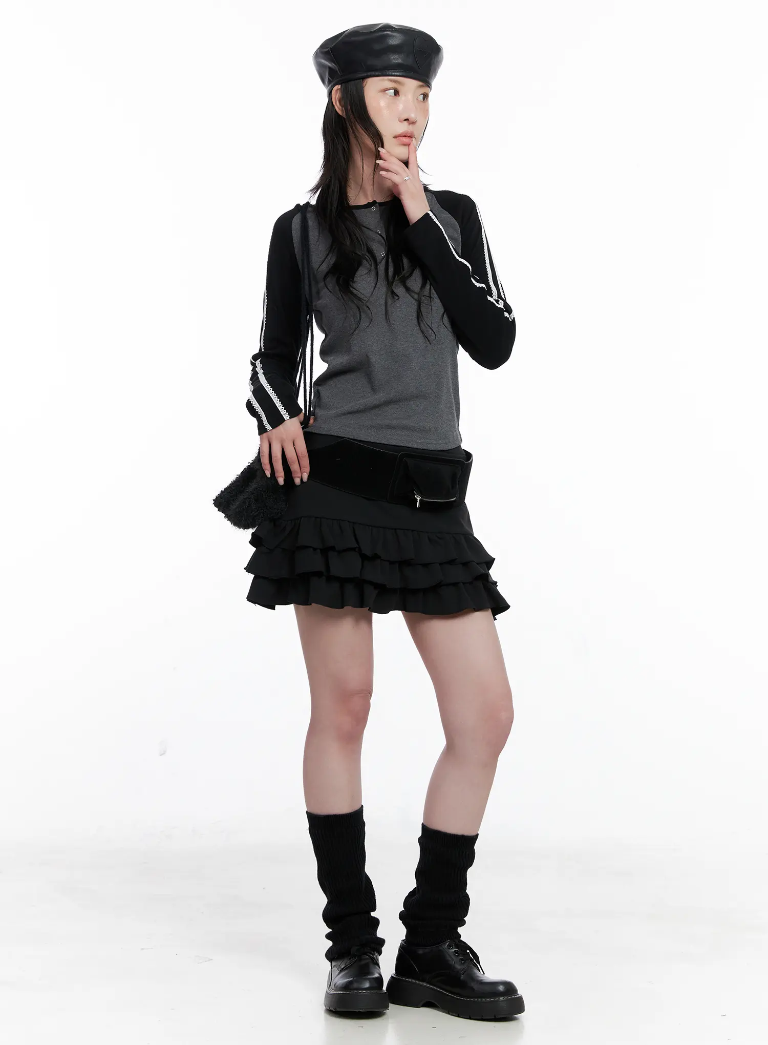 John Suede Pocketed Waist Belt CS529 - Image 3