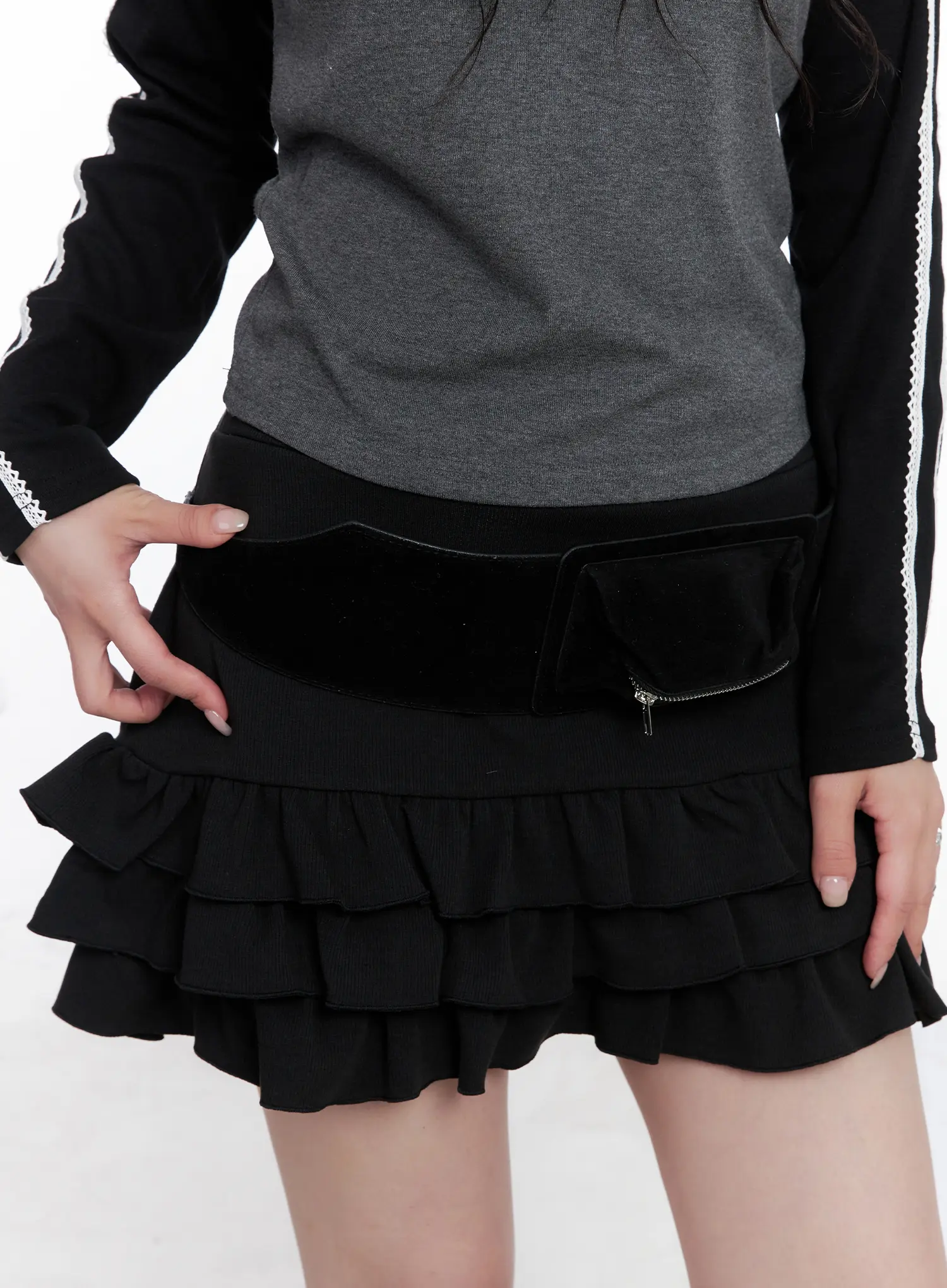 John Suede Pocketed Waist Belt CS529 - Image 4