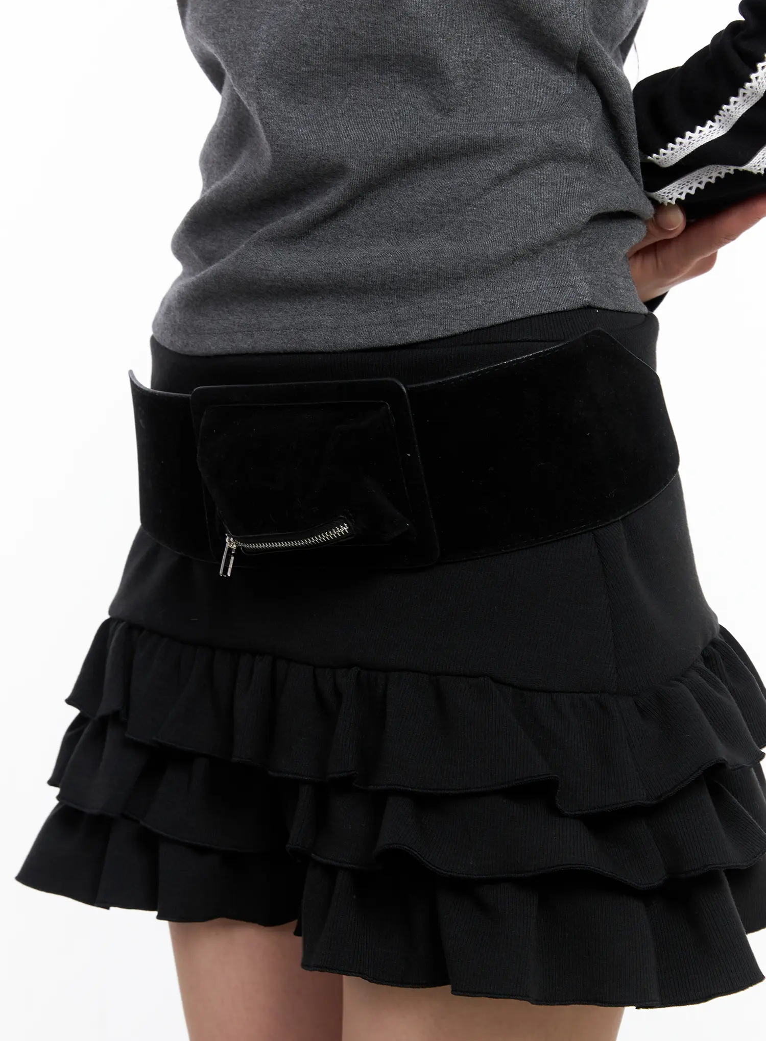 John Suede Pocketed Waist Belt CS529 - Image 5