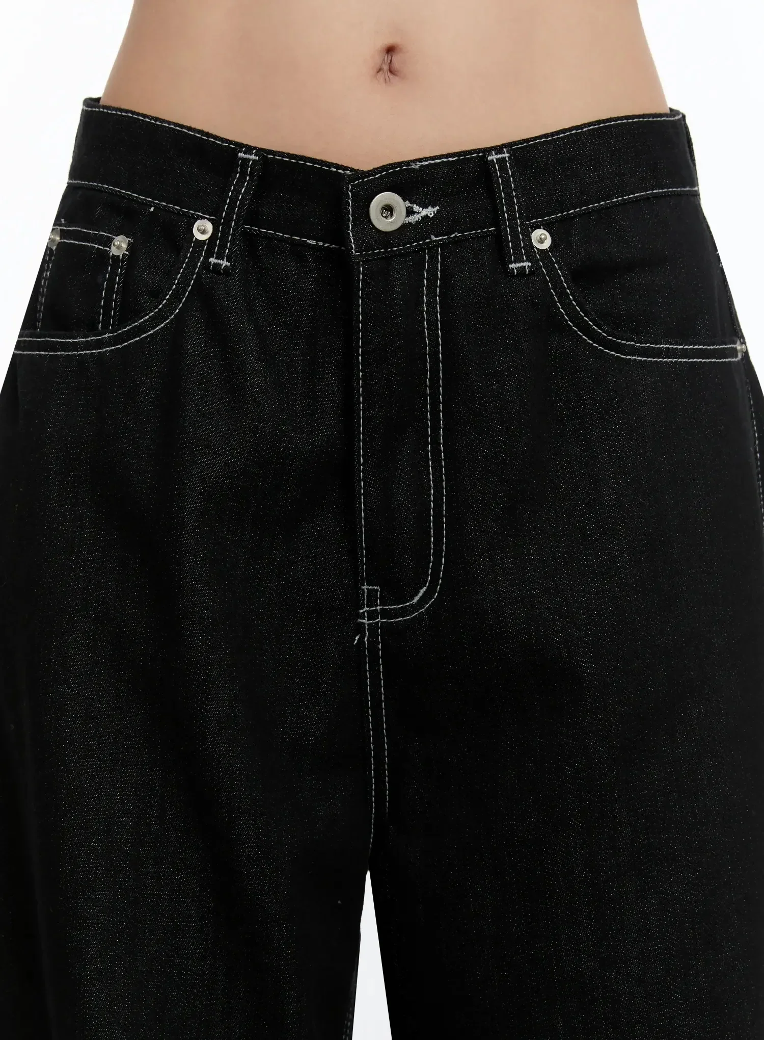 Kacey Plaid Stitched Back Pocket Baggy Jeans IM513 - Image 5