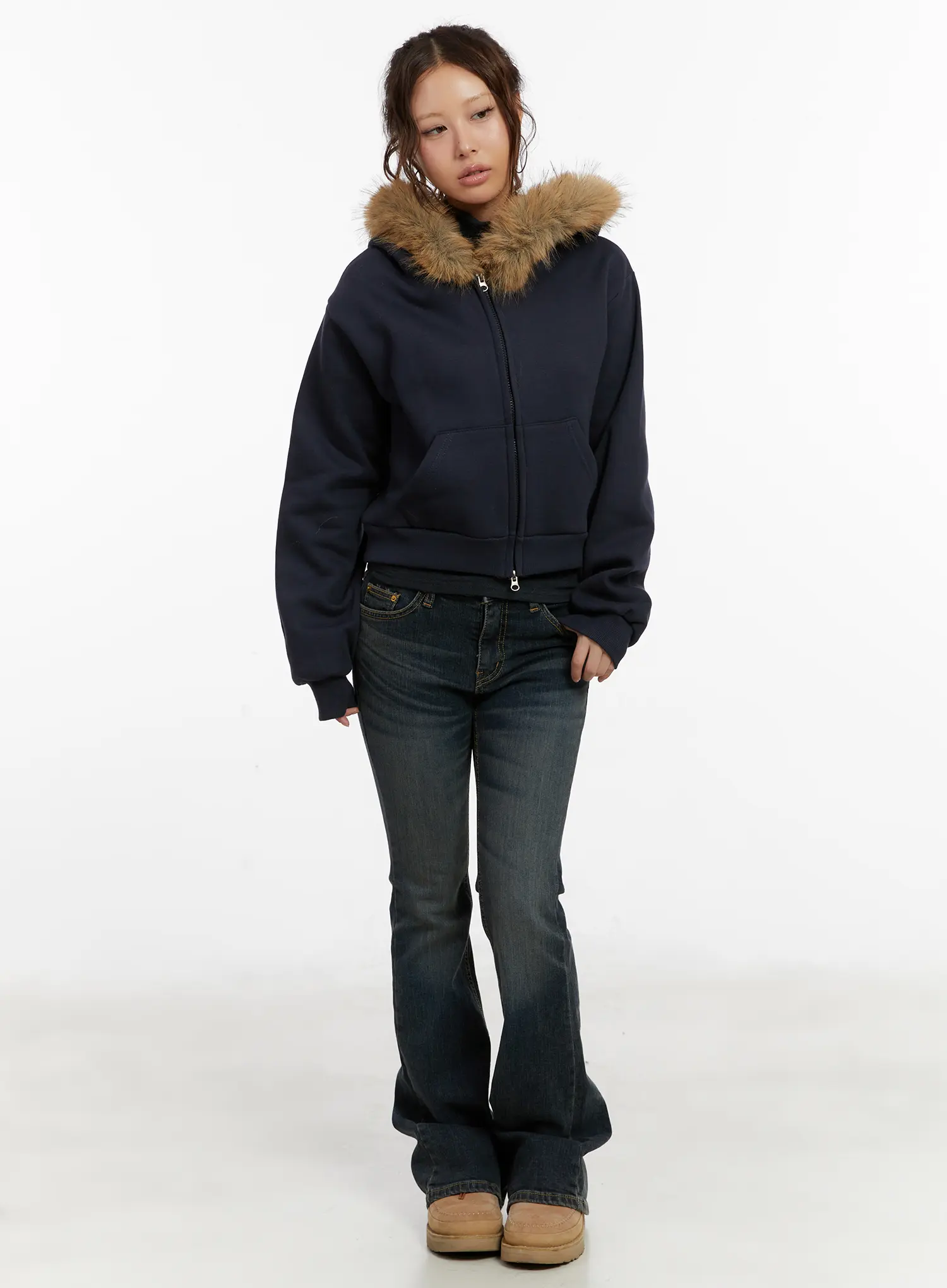 Kai Vintage Washed Flare Jeans CD515 - Image 3