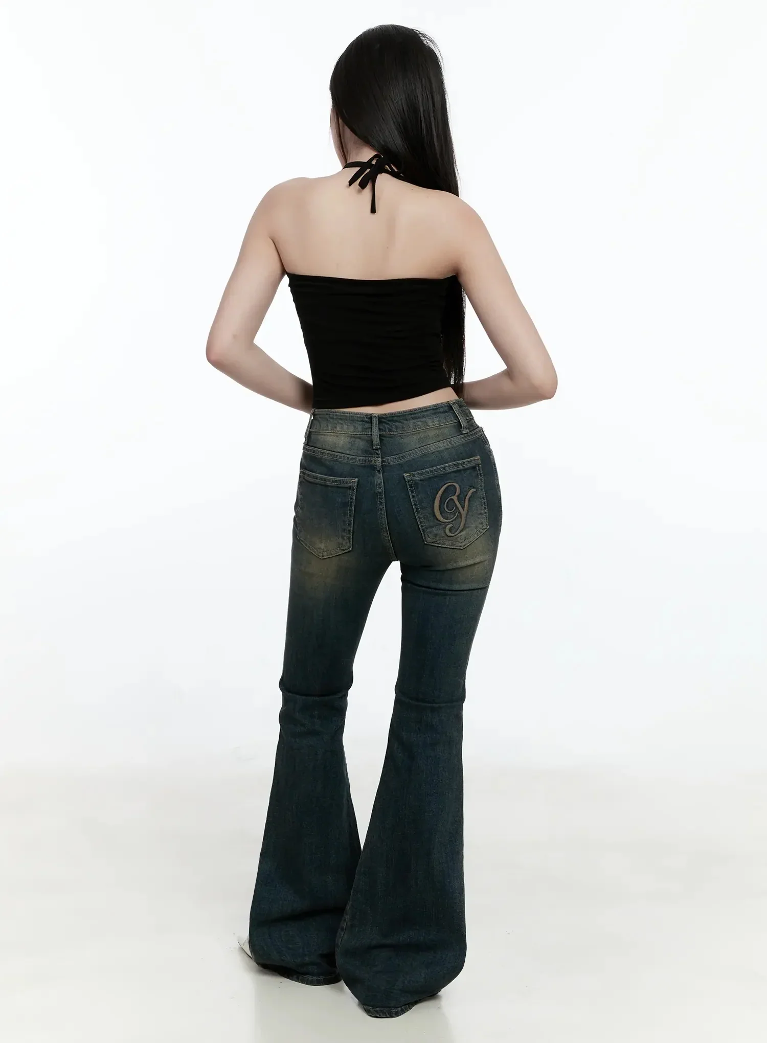 Karla Vintage Logo Flare Jeans IO520 - Image 14