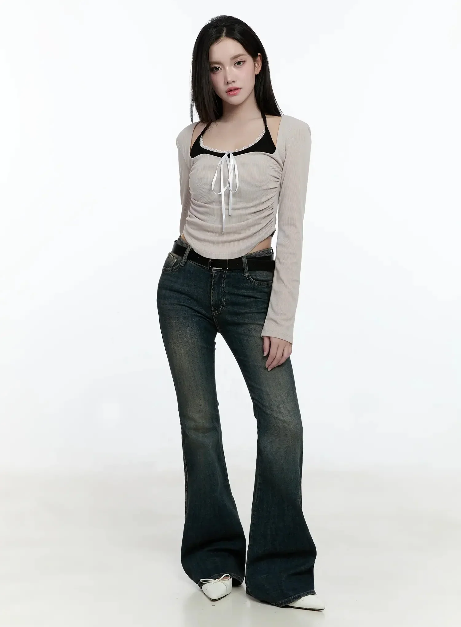 Karla Vintage Logo Flare Jeans IO520 - Image 4