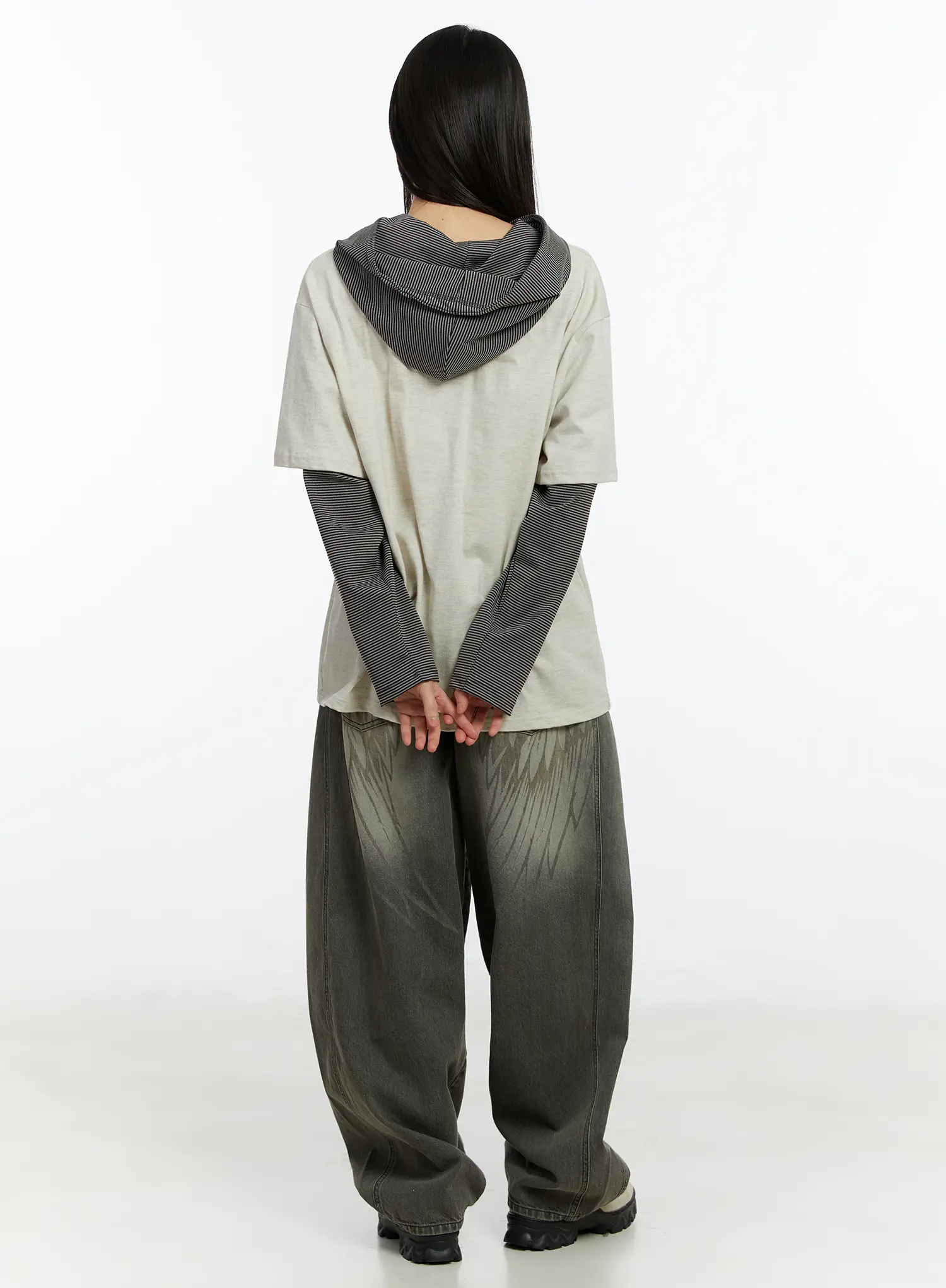 Karter Angel Wing Washed Wide Leg Jeans CF509 - Image 7
