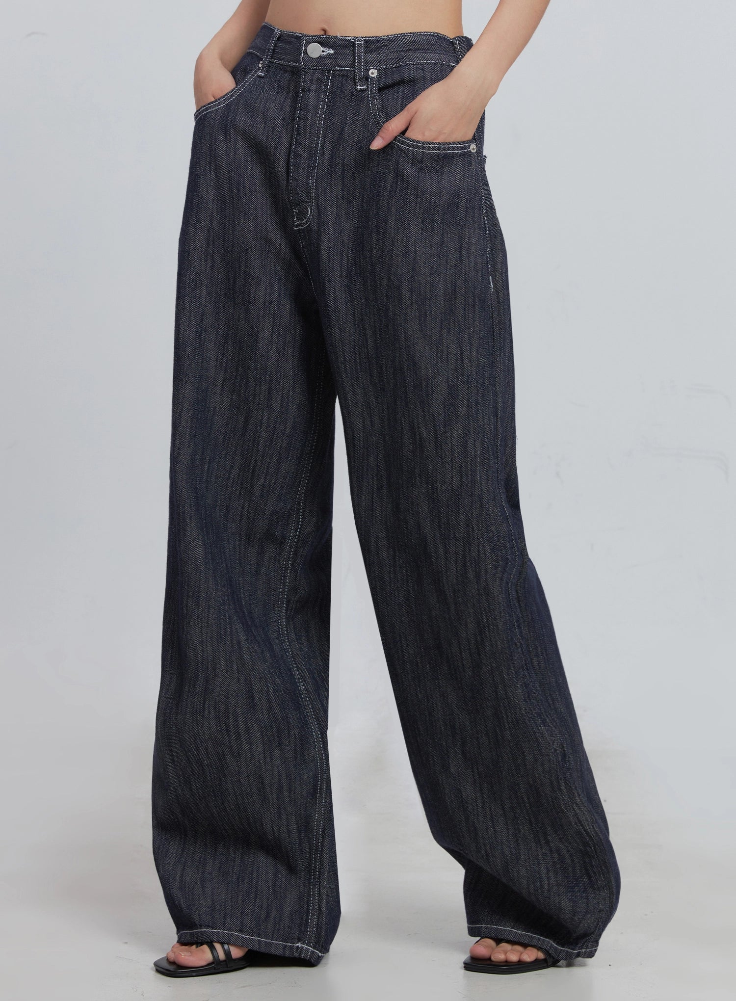 Kaylie Stitched Wide-Leg Jeans IU512 - Image 10