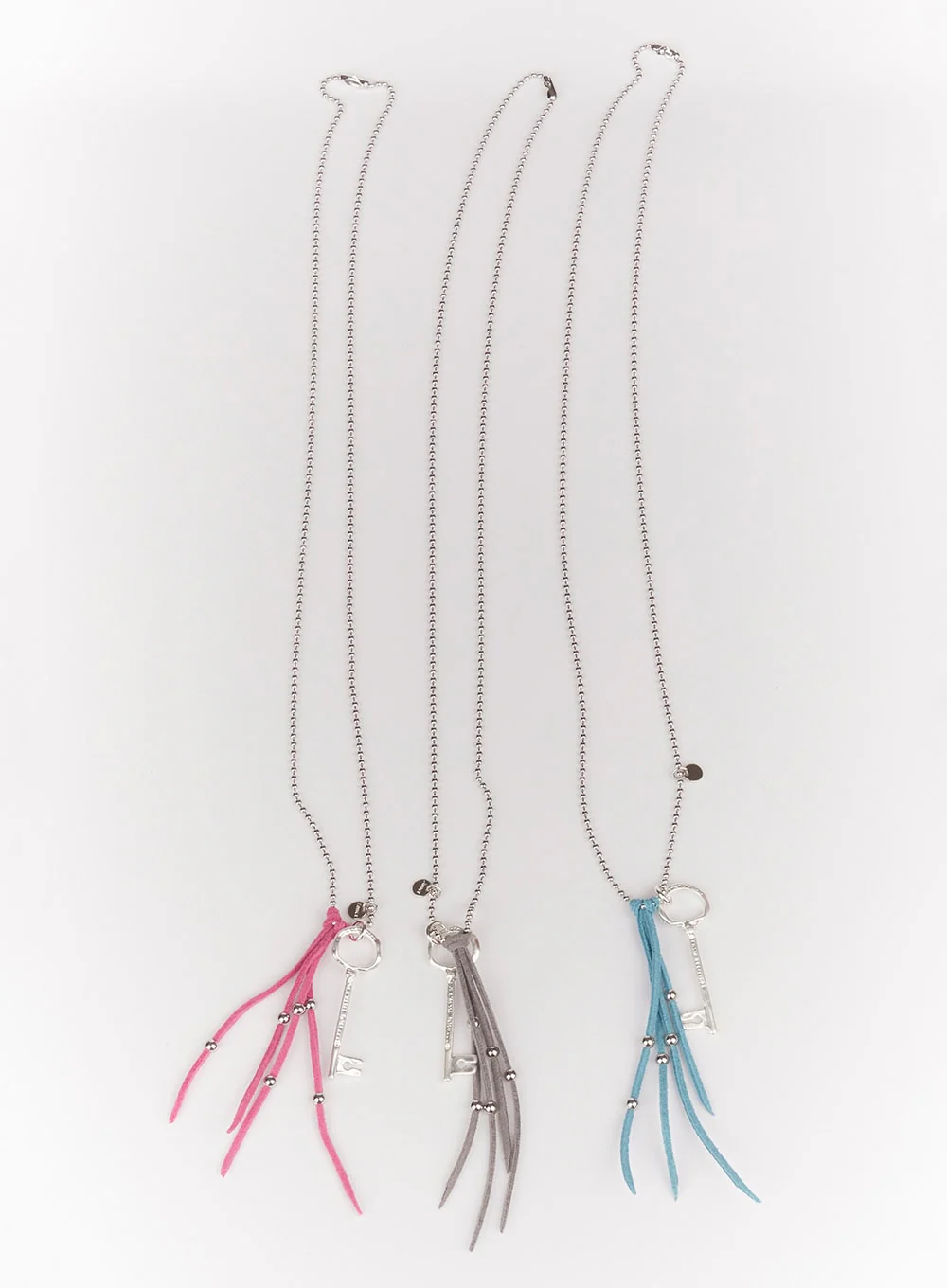 Key Fringe Long Necklace (Pink) IM531 - Image 5