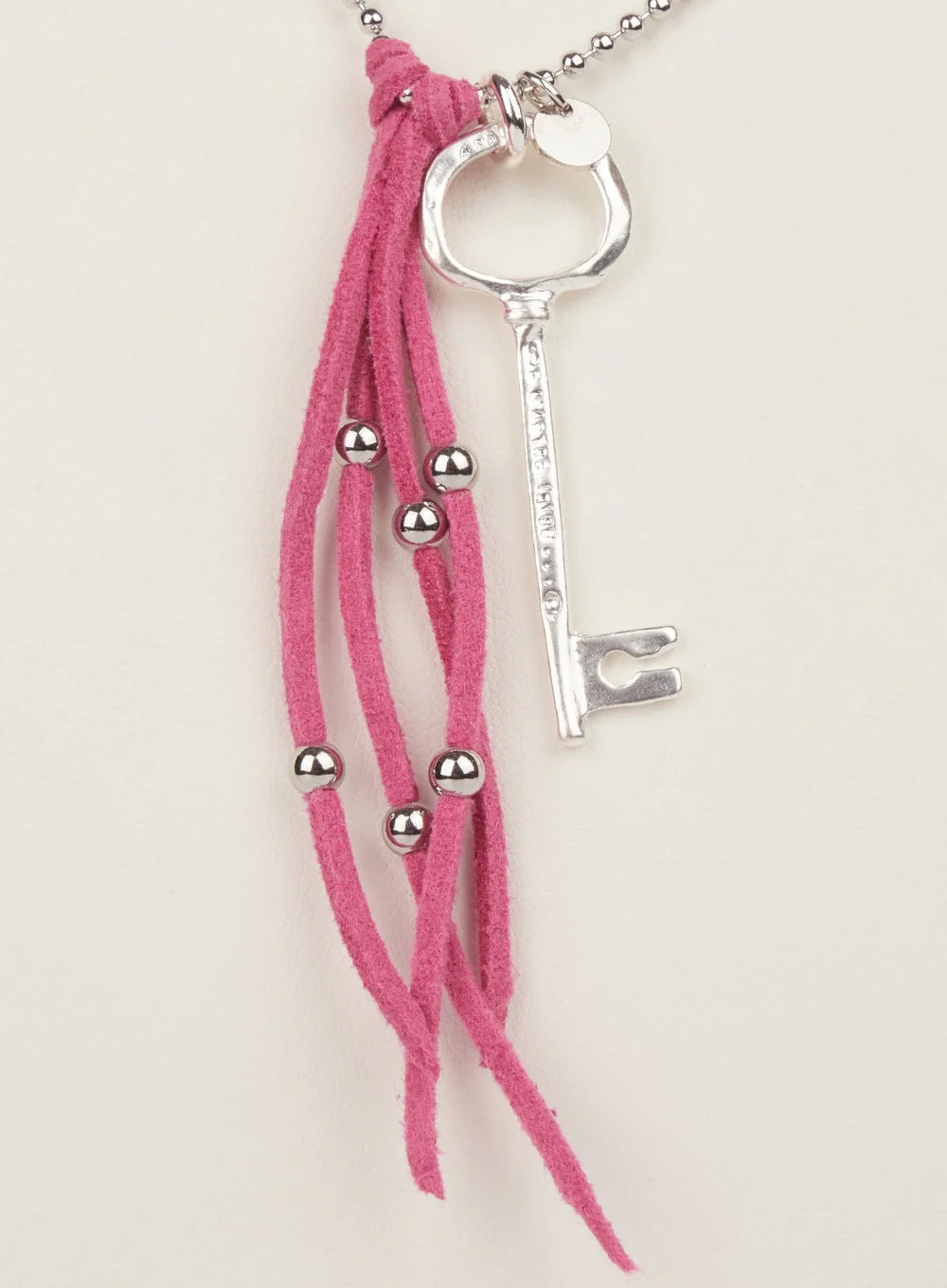 Key Fringe Long Necklace (Pink) IM531 - Image 6