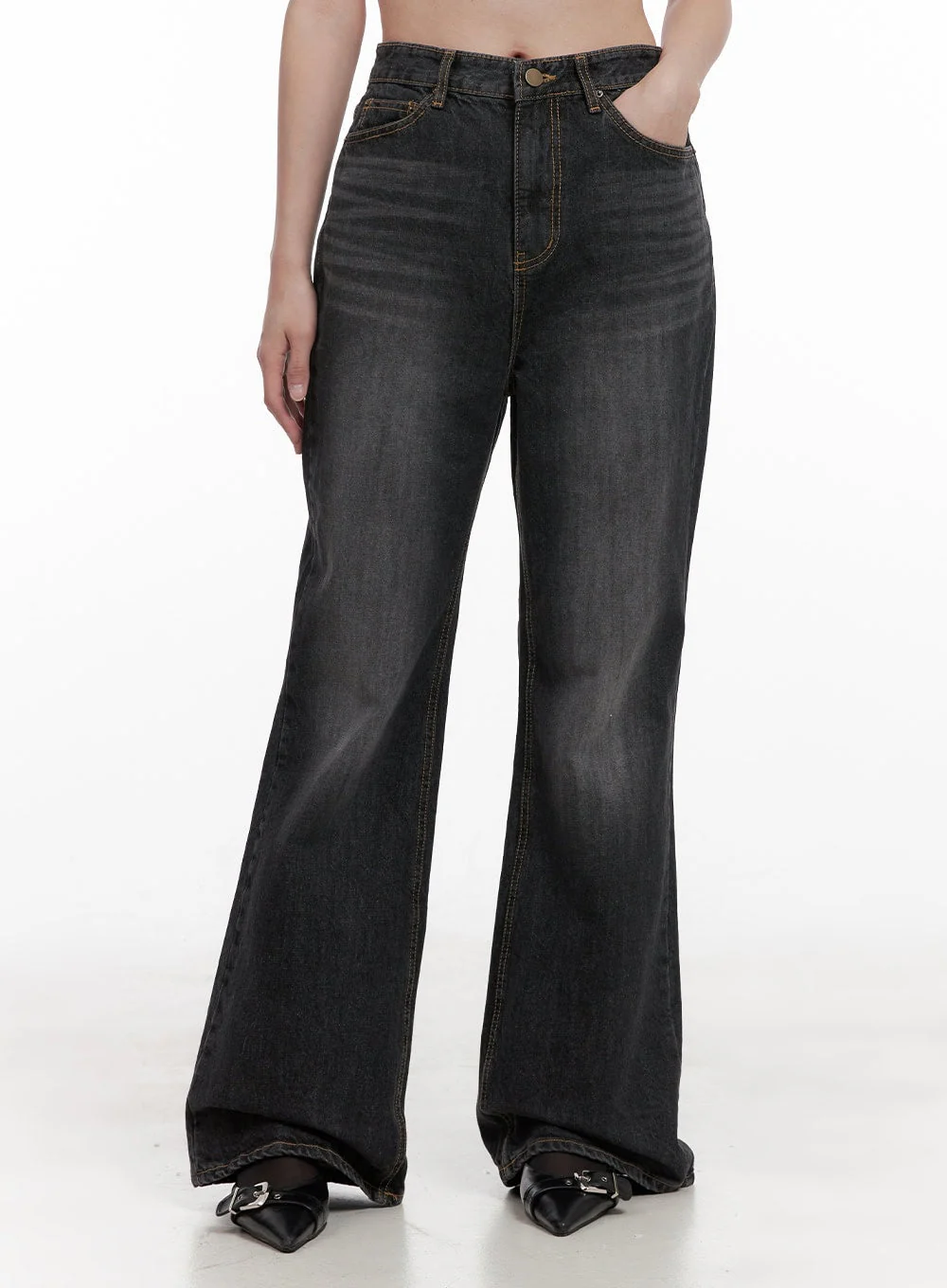 Kiana Cotton Wide Fit Flared Jeans OD403 - Image 8