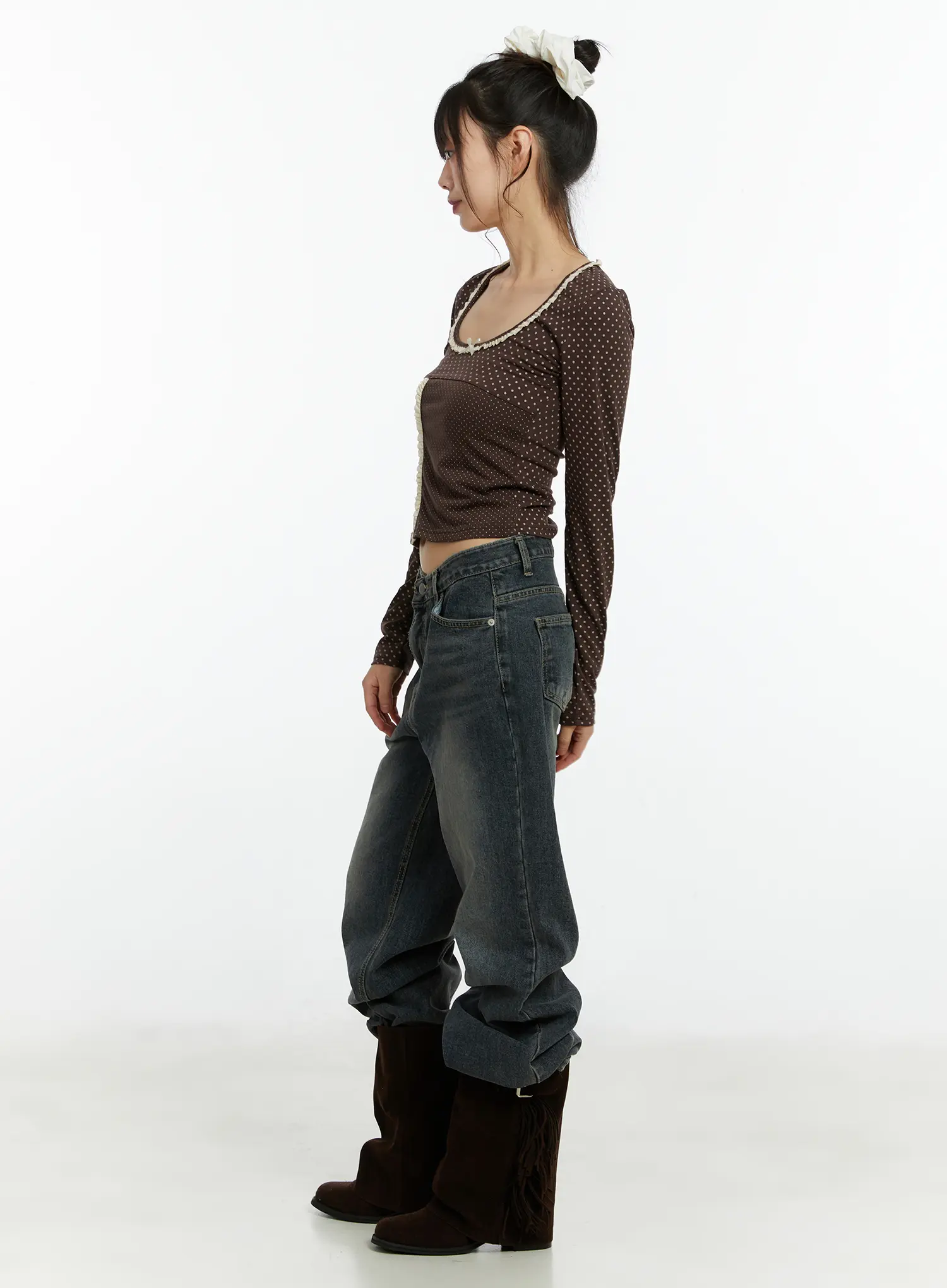 Kimber Washed Wide Flared Jeans CF509 - Image 3