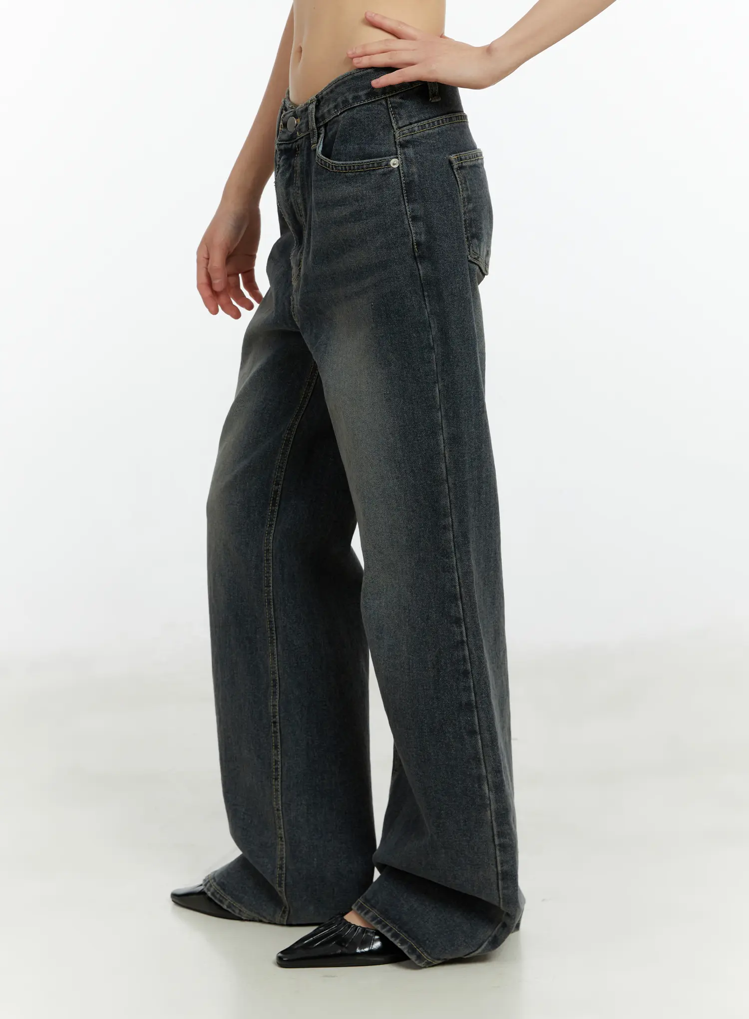 Kimber Washed Wide Flared Jeans CF509 - Image 5
