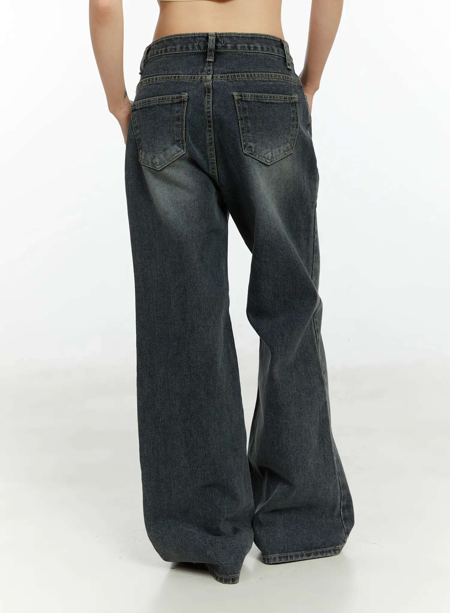 Kimber Washed Wide Flared Jeans CF509 - Image 6