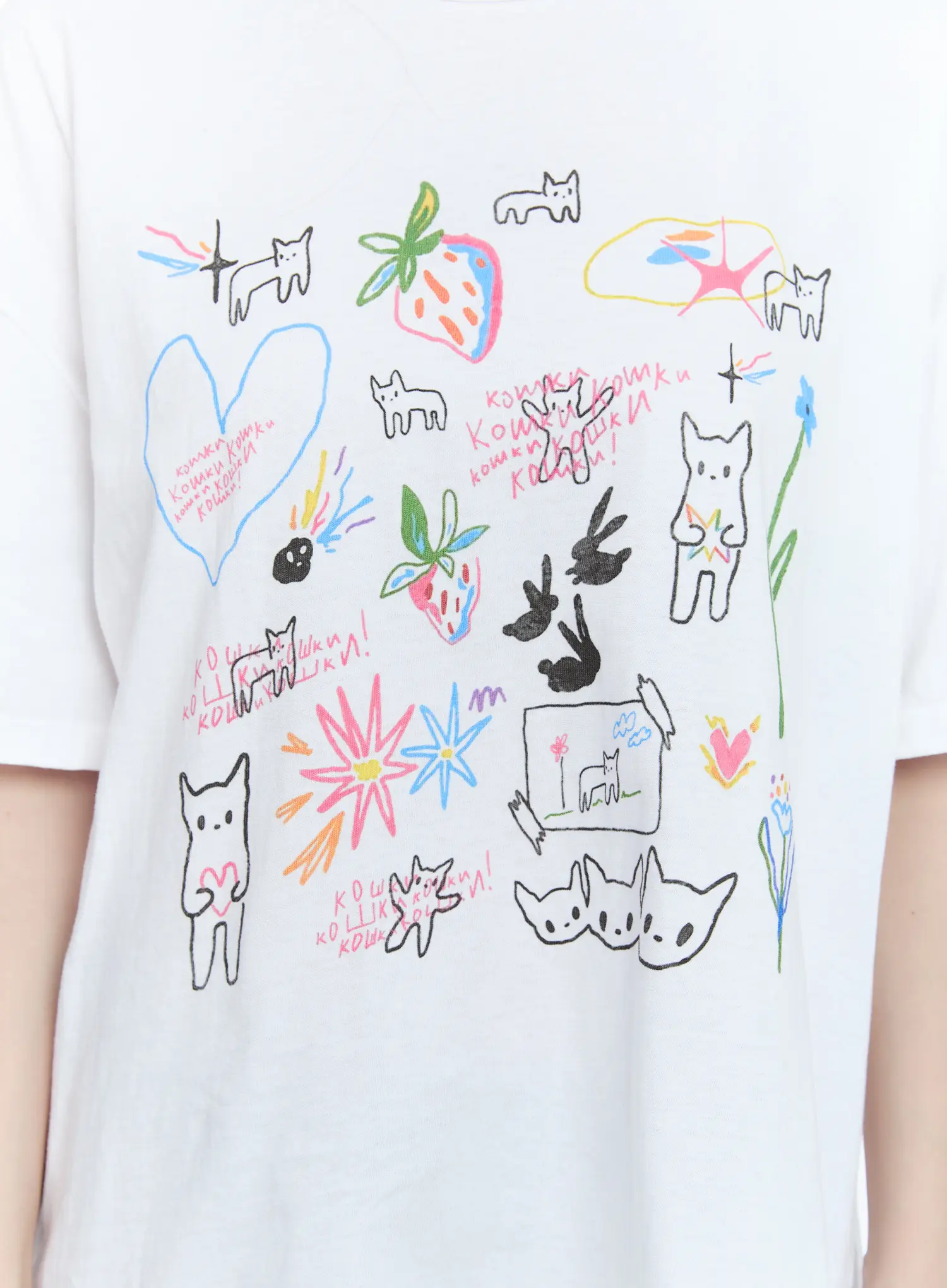 Kitty Doodle Graphic Tee CG511 - Image 9