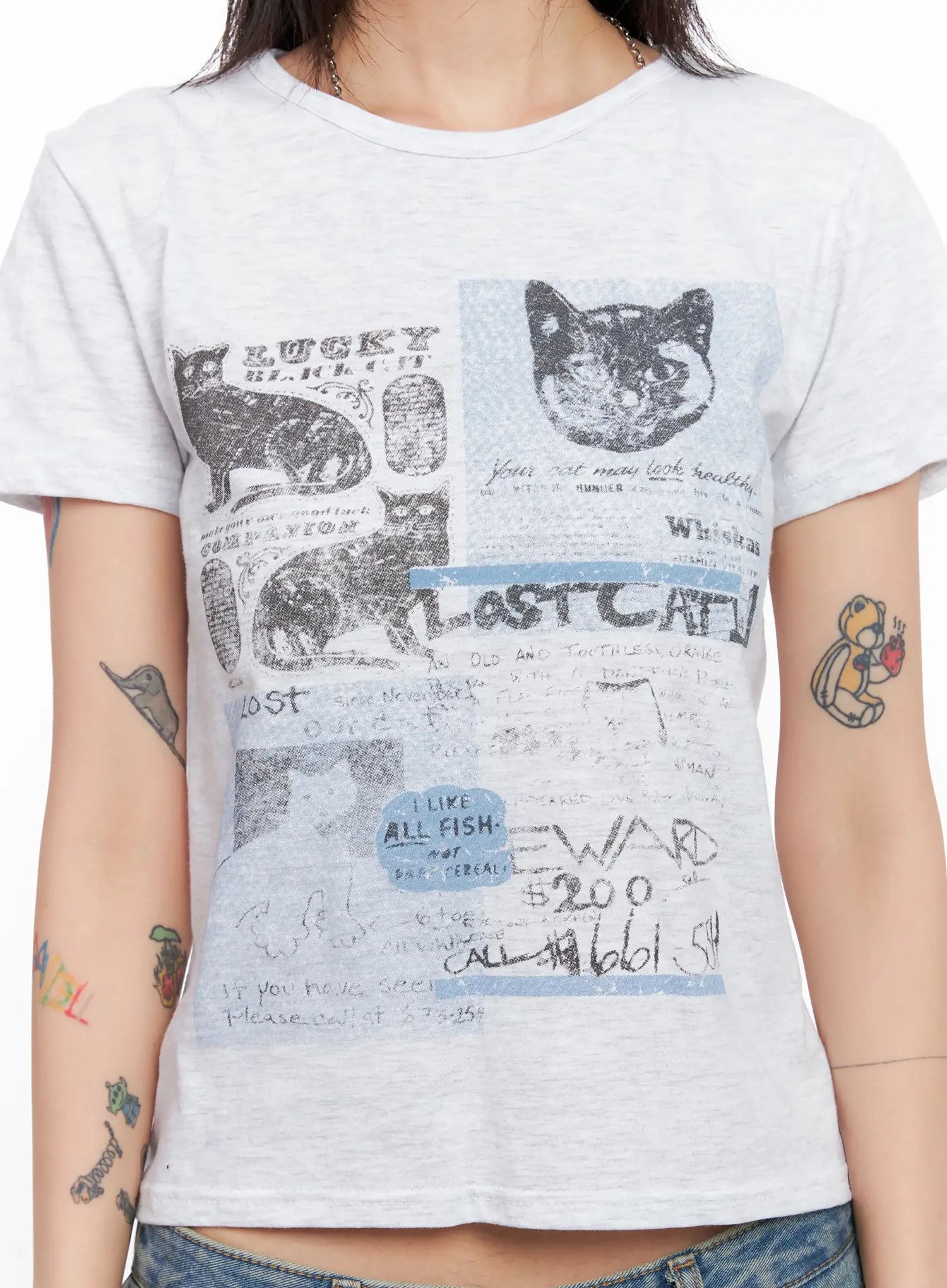 Kitty Graphic Cropped Tee CL525 - Image 20