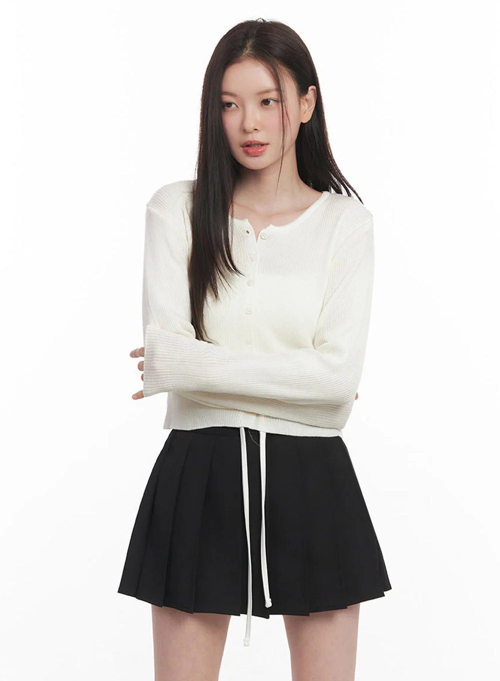 Knit Buttoned Cardigan IY513 - Image 7
