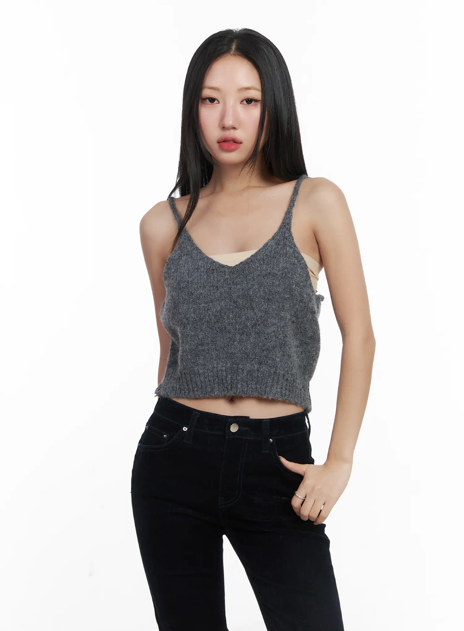 Knit Crop Tank Top CD529 - Image 2