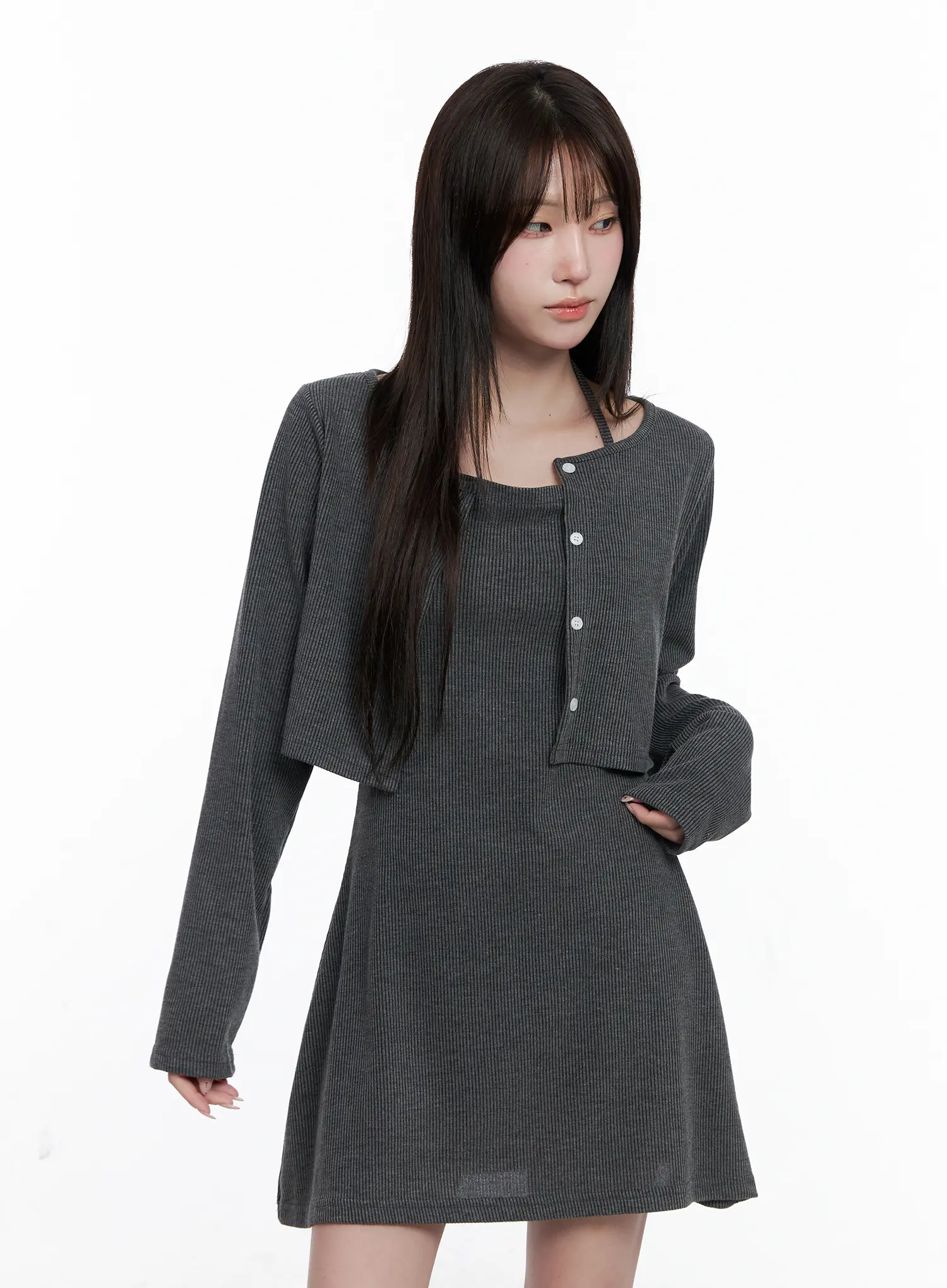 Knit Dress and Cardigan Set CO520 - Image 3