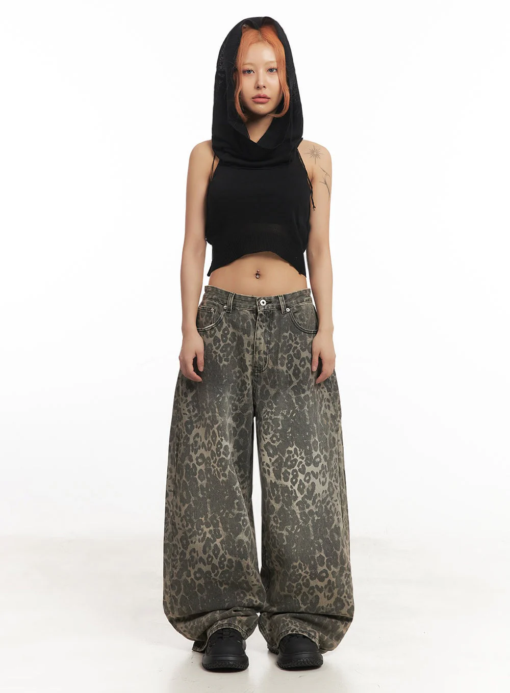 Knit Sleeveless Hooded Crop Top IA517 - Image 5