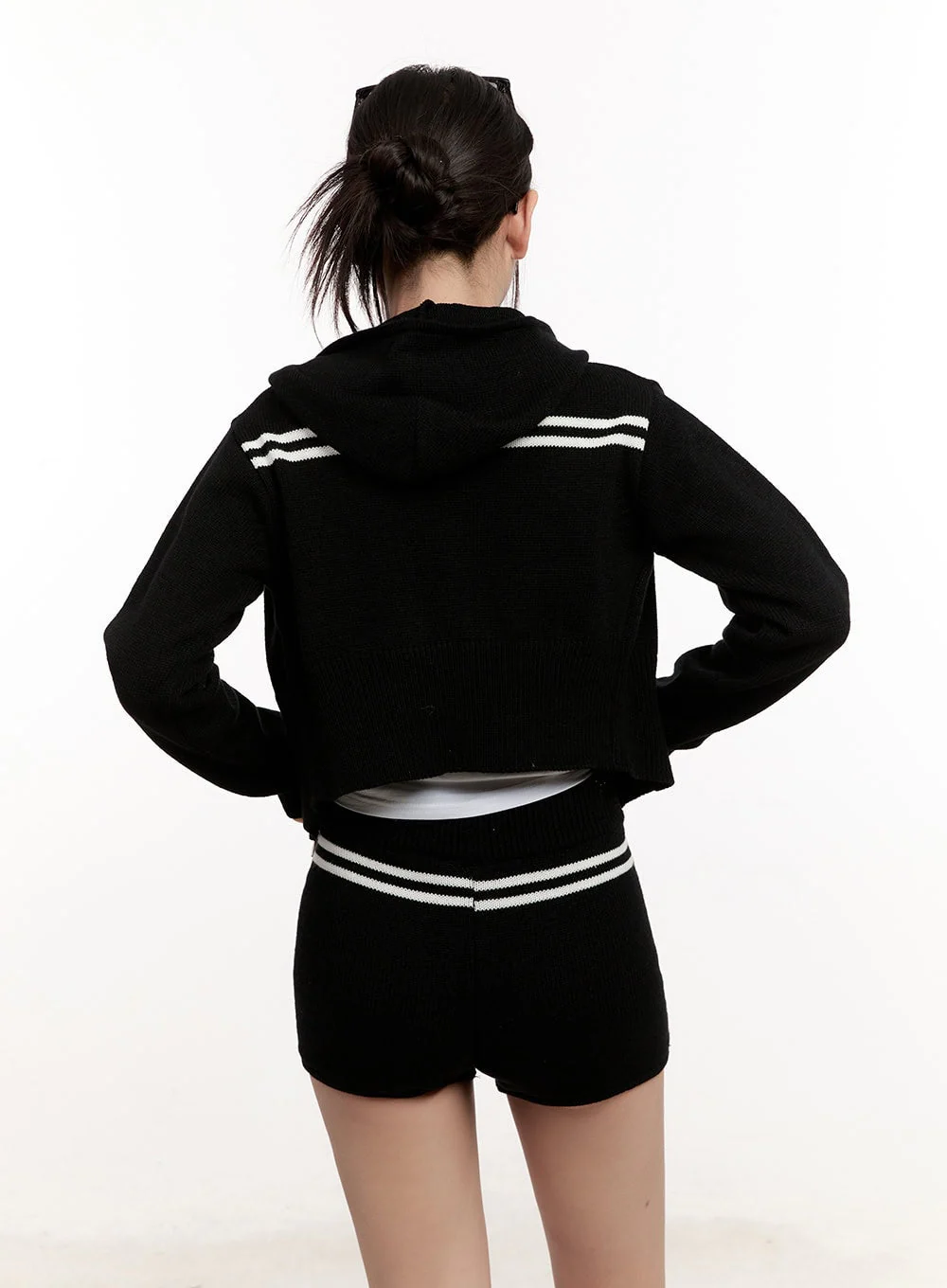 Knitted Striped Zip-Up Hoodie CM507 - Image 6