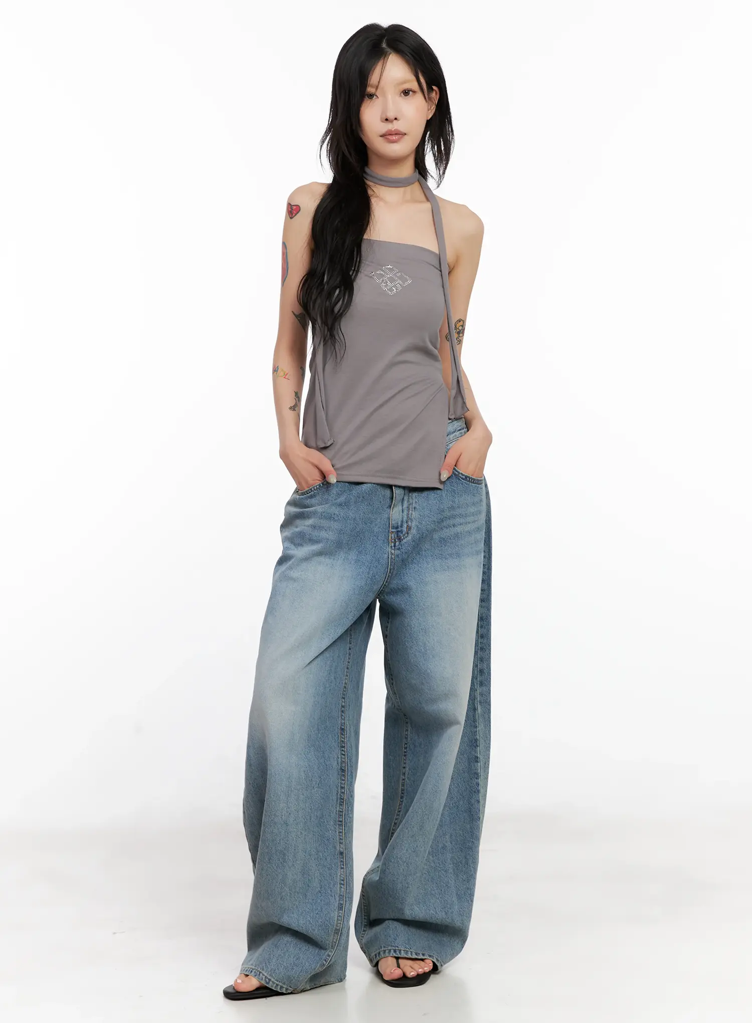 Koko Vintage-Wash Baggy Jeans CL528 - Image 9