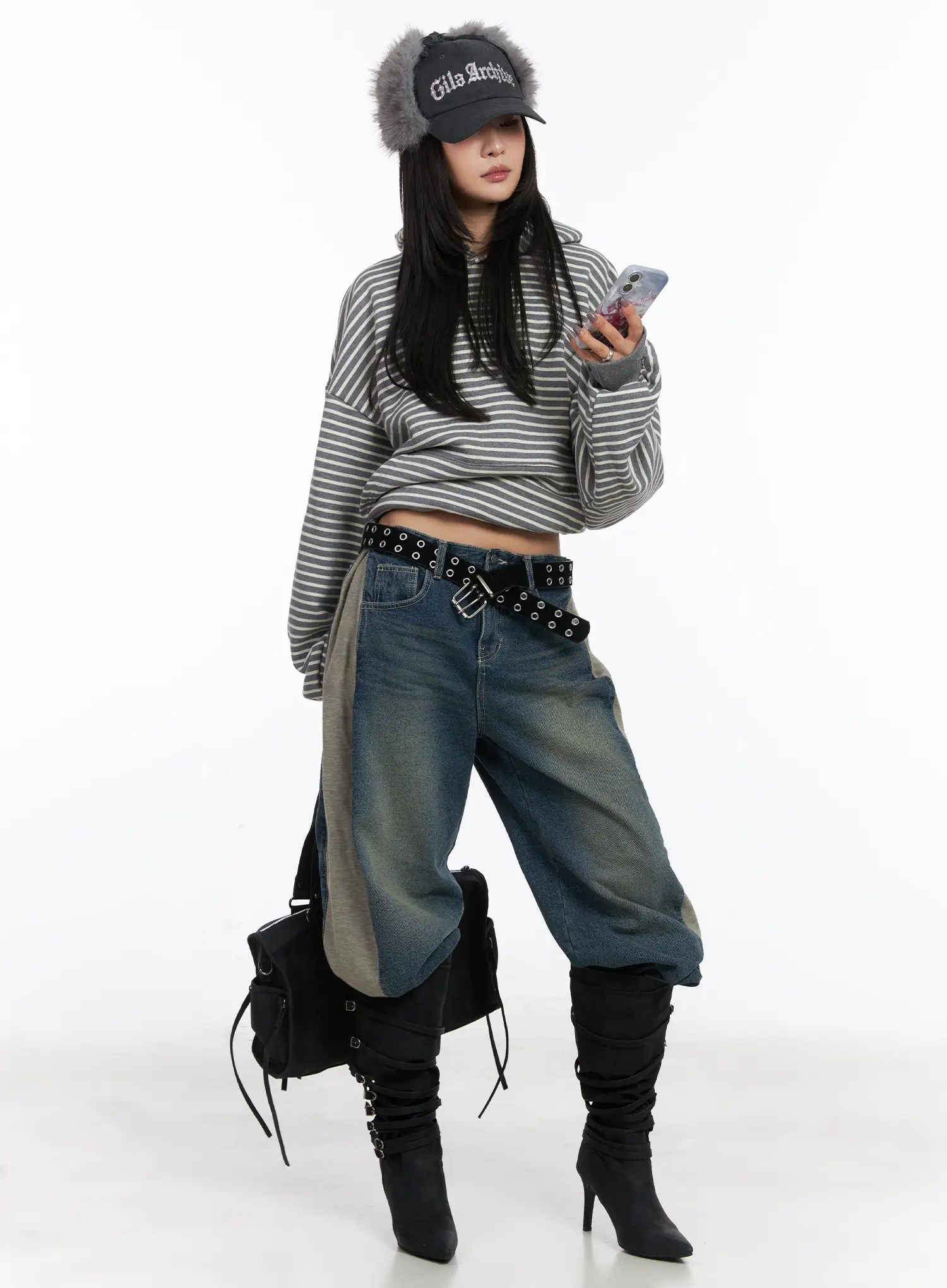 Kora Two-Tone Wide-Leg Jeans CD505