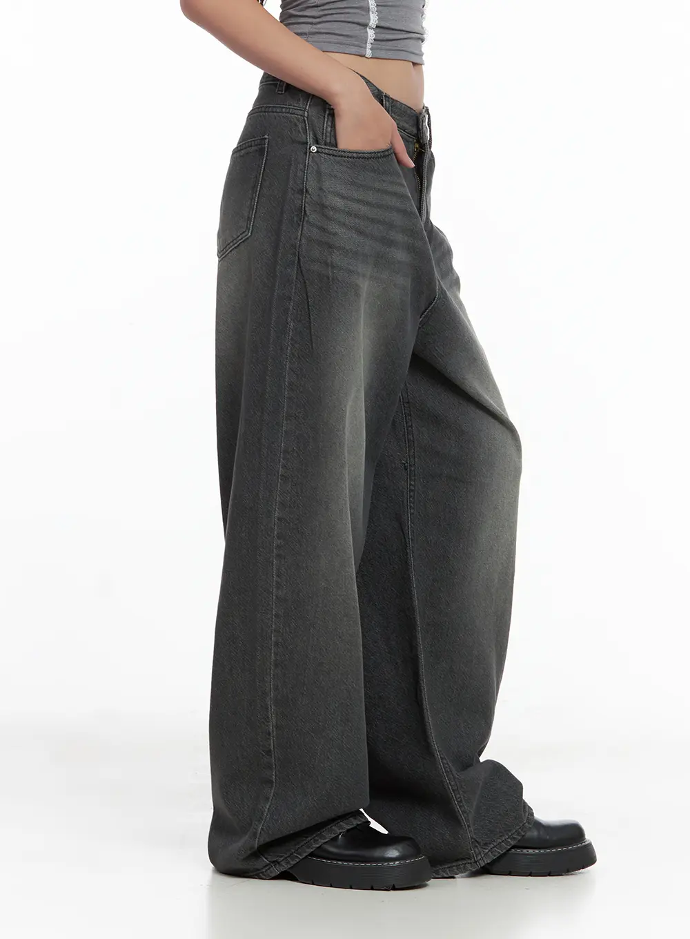 Kumi Washed Wide-Leg Summer Denim Jeans CL508 - Image 4