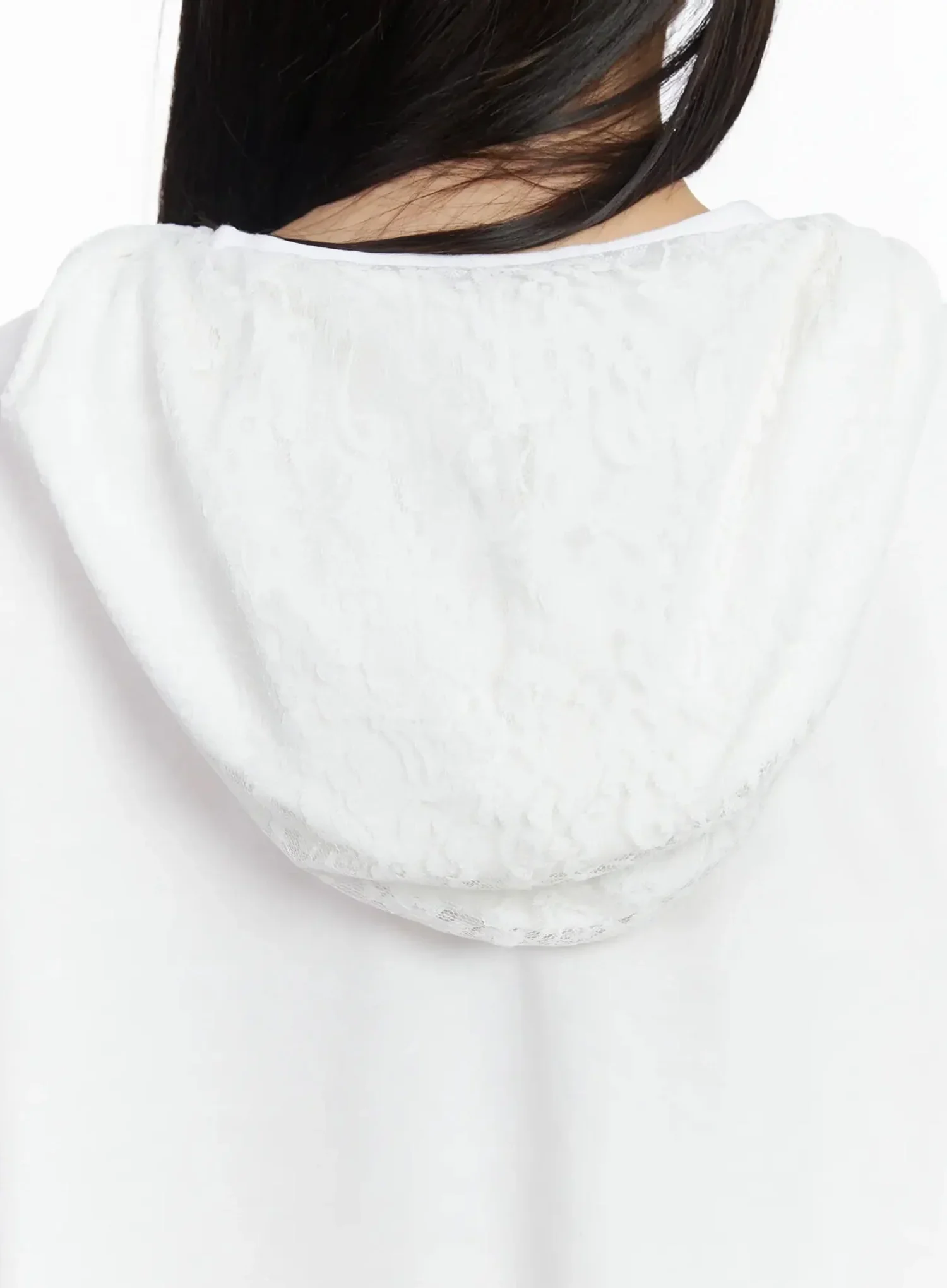 Lace Accent Zip-Up Hoodie IF505 - Image 12