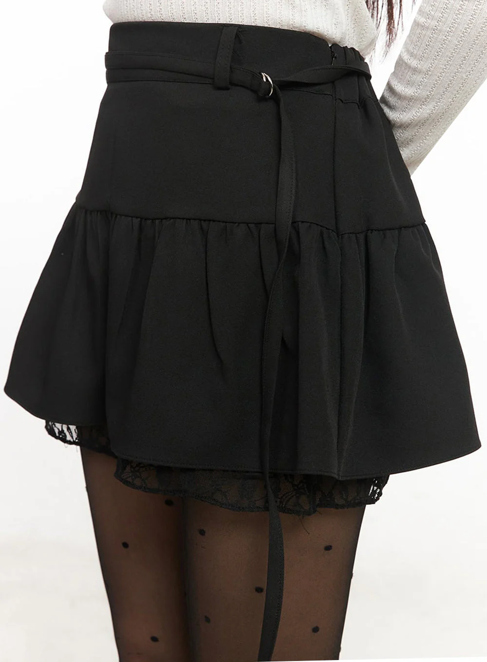 Lace Buckle Flare Mini Skirt IM524 - Image 5