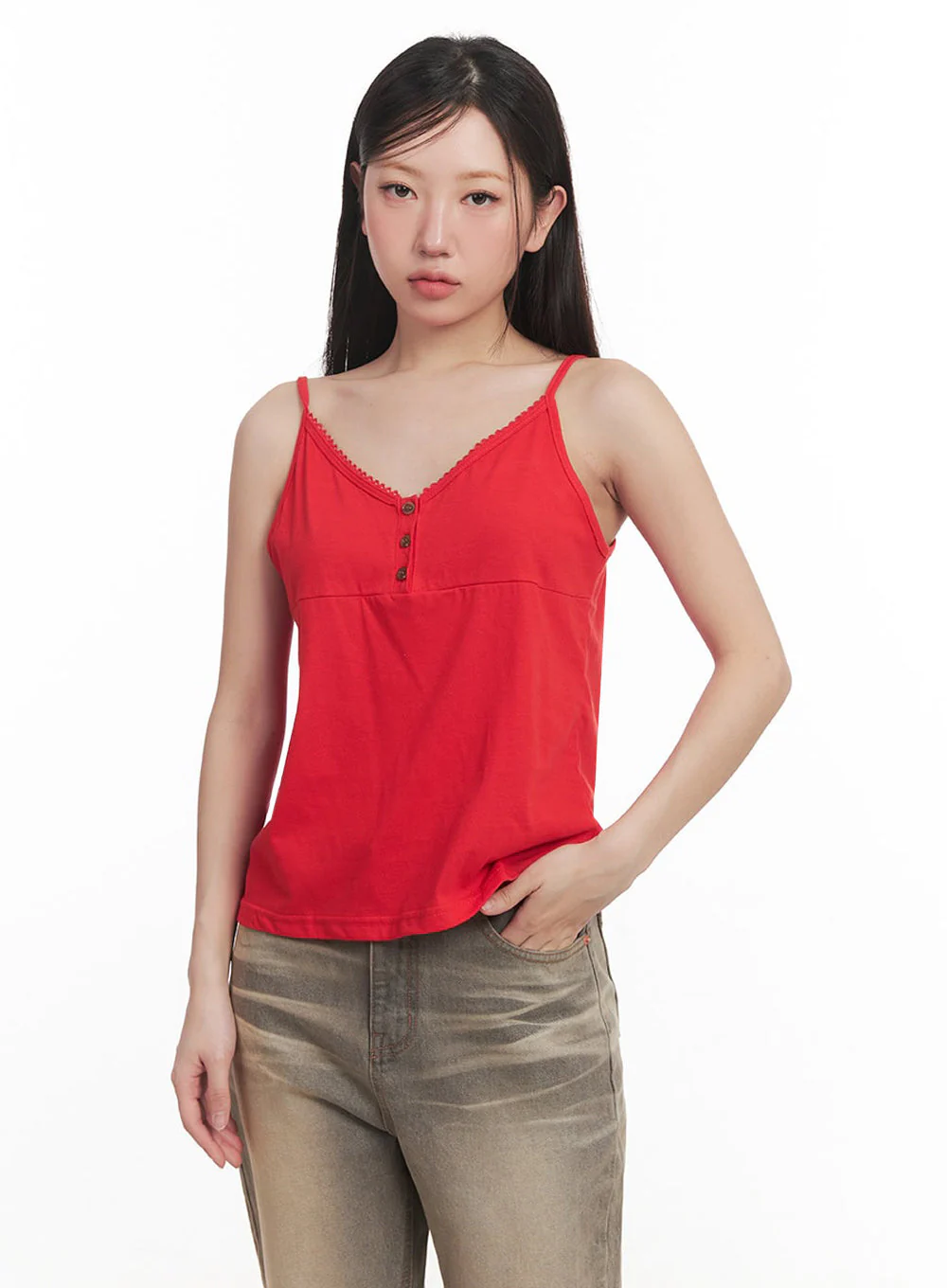 Lace Buttoned Cami Top IM528 - Image 9