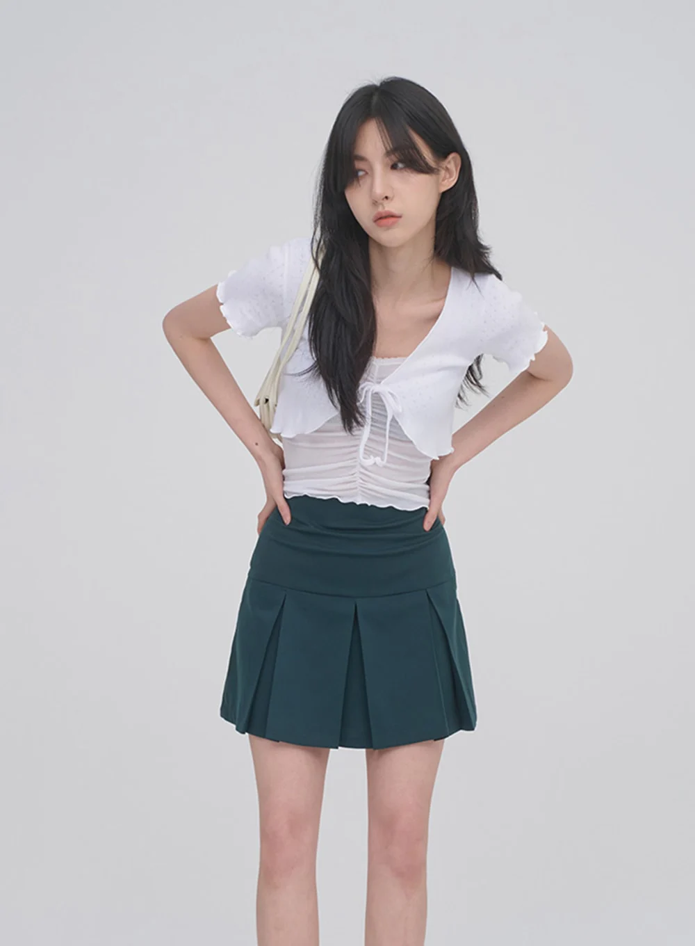 Lace Camisole Sleeveless Top with Front Shirring CM3