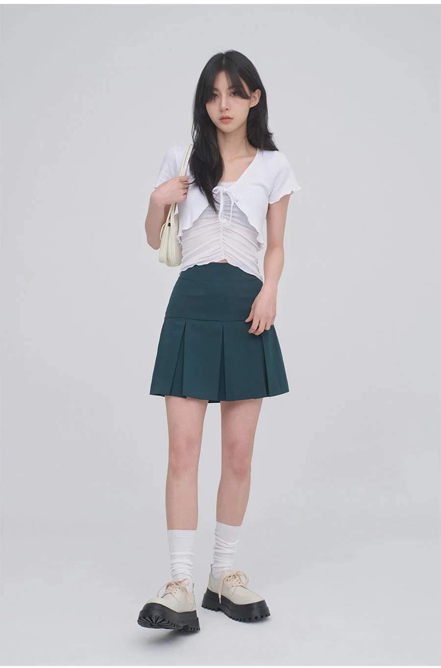 Lace Camisole Sleeveless Top with Front Shirring CM3 - Image 15