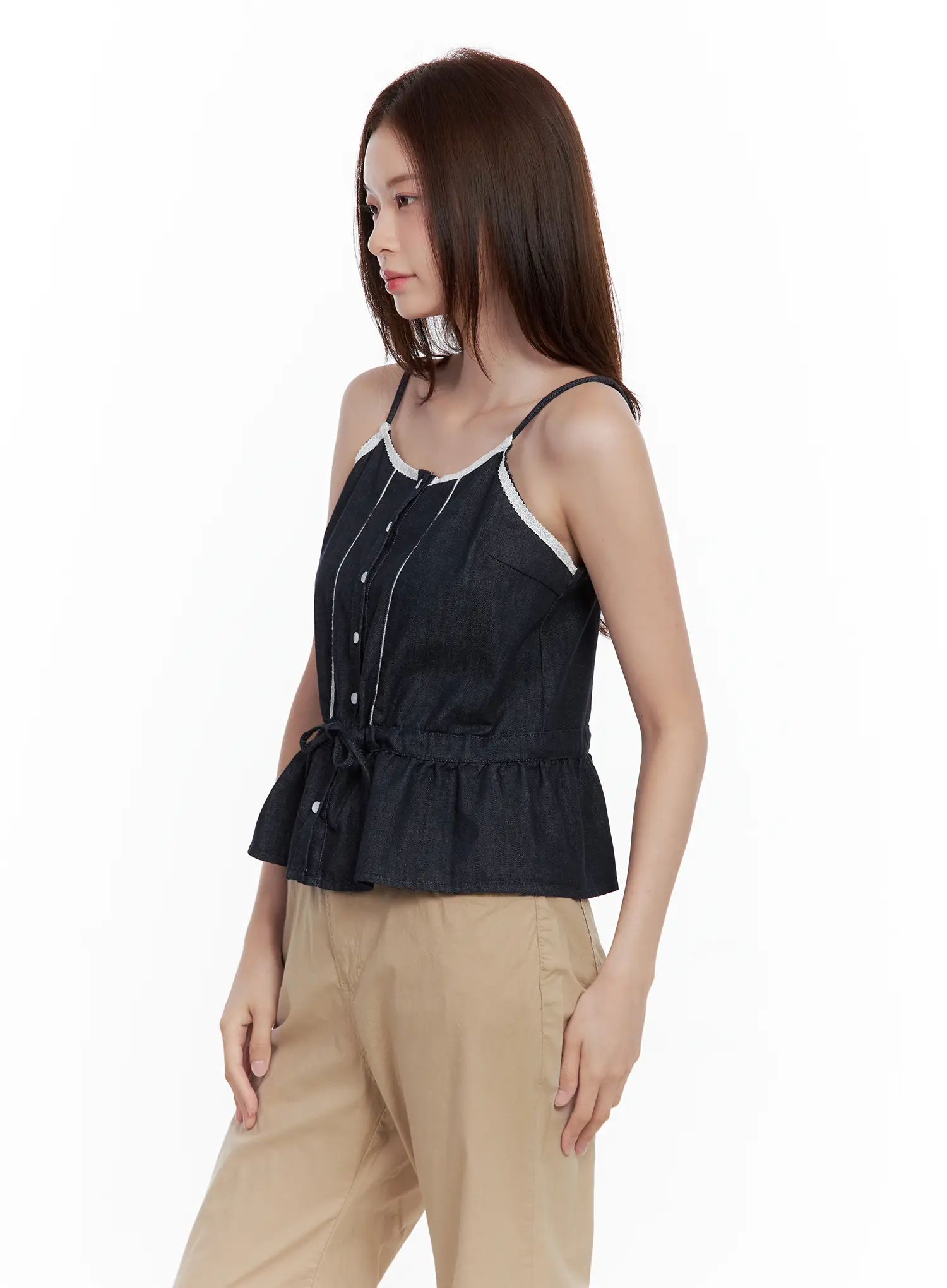 Lace Detail Buttoned Tank CL502 - Image 6