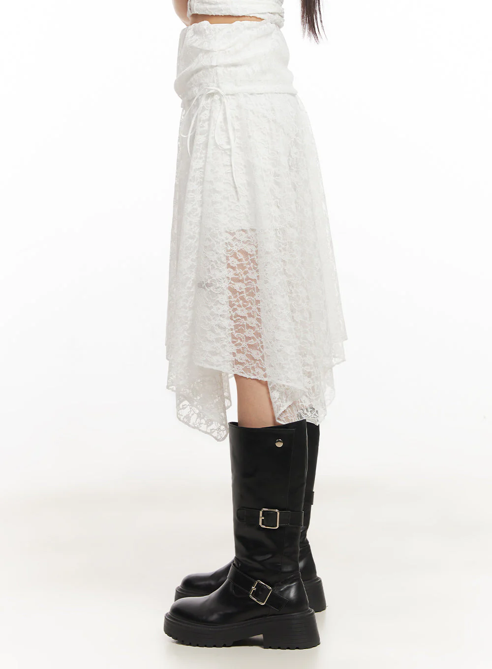 Lace Flare Handkerchief Midi Skirt IY502 - Image 6