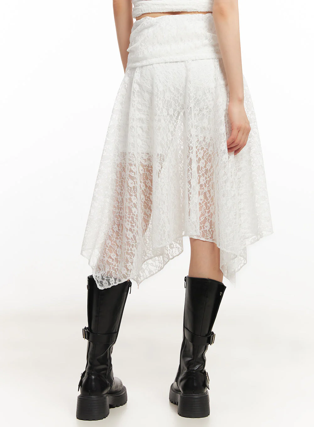 Lace Flare Handkerchief Midi Skirt IY502 - Image 7