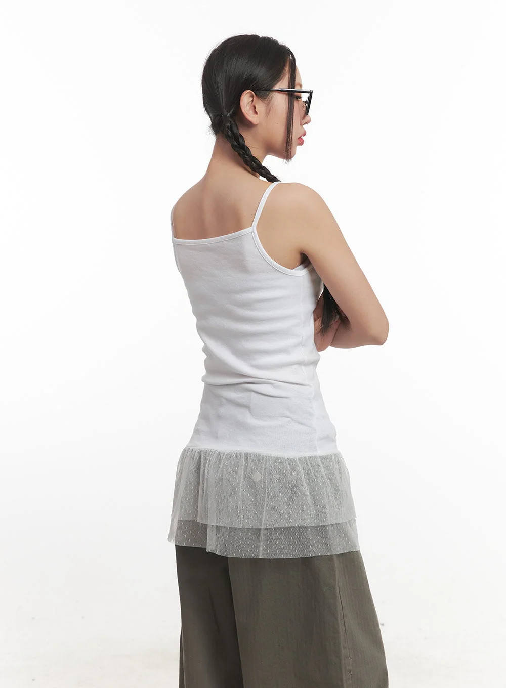 Lace Frill Square-Neck Camisole Top CF526 - Image 7