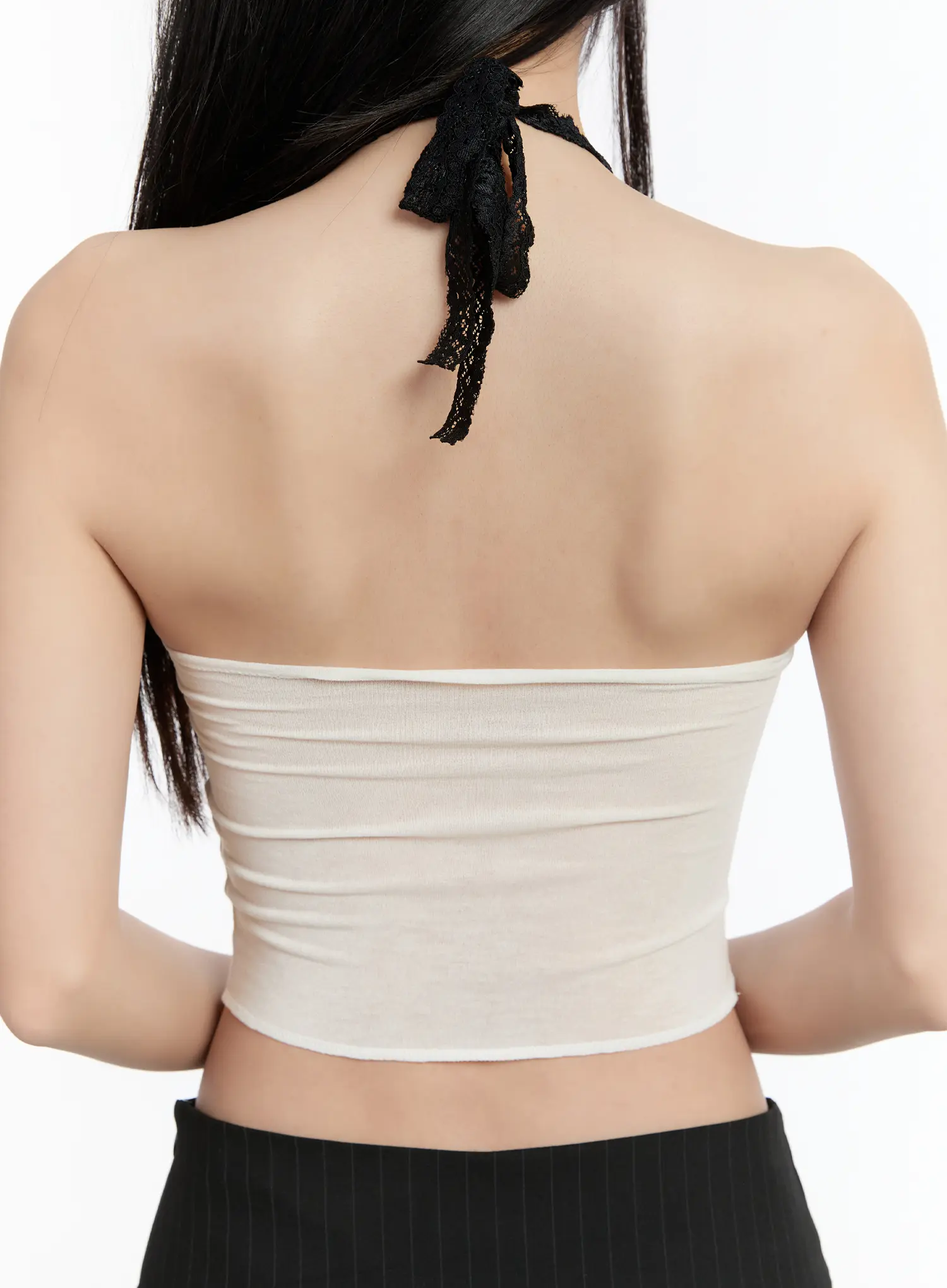 Lace Lettering V-Neck Crop Top CM511 - Image 9