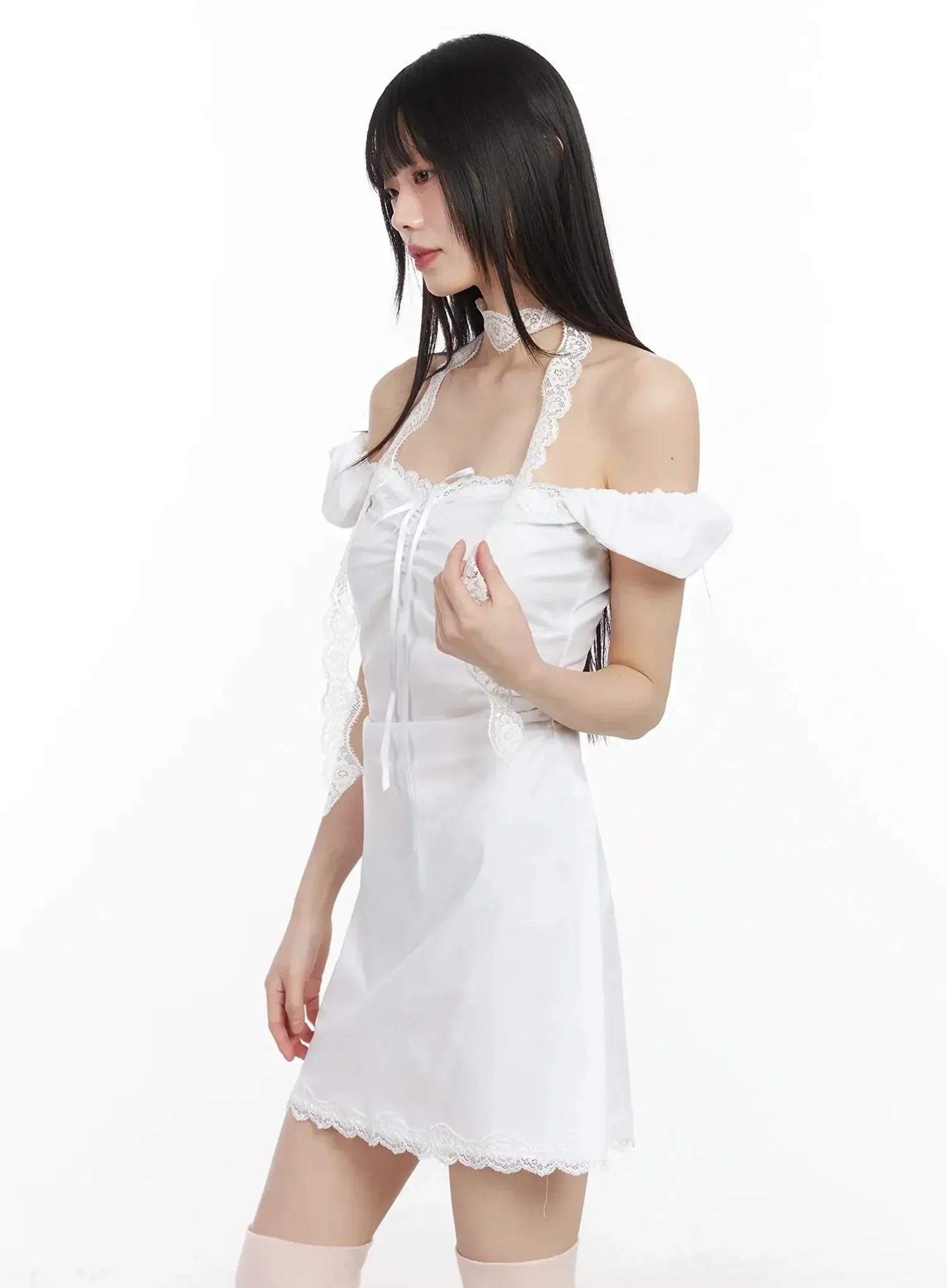 Lace Off-Shoulder Mini Dress IM523 - Image 7