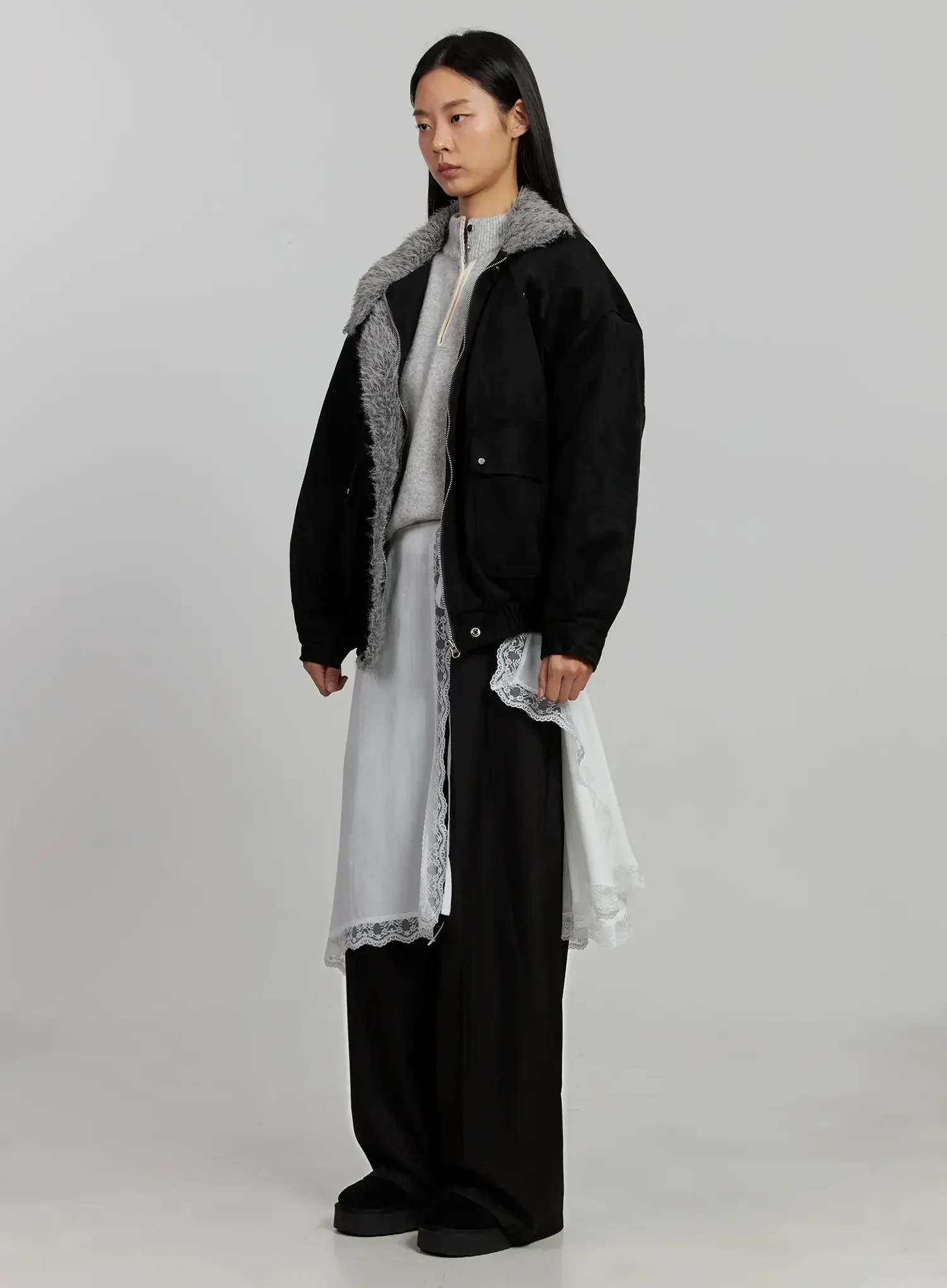Lace Overlay Skirt IJ505 - Image 7