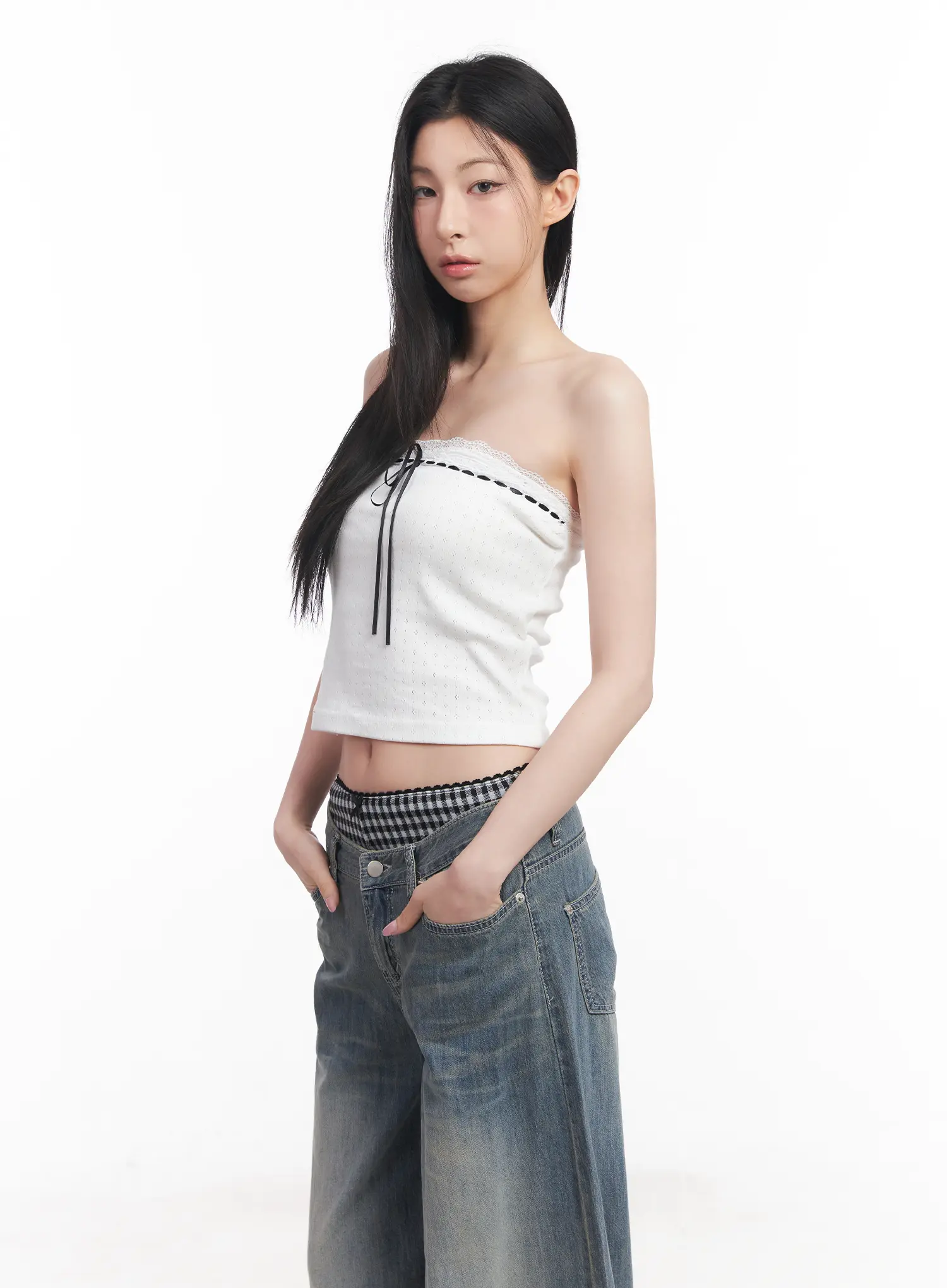 Lace Ribbon Tube Top CU510 - Image 12