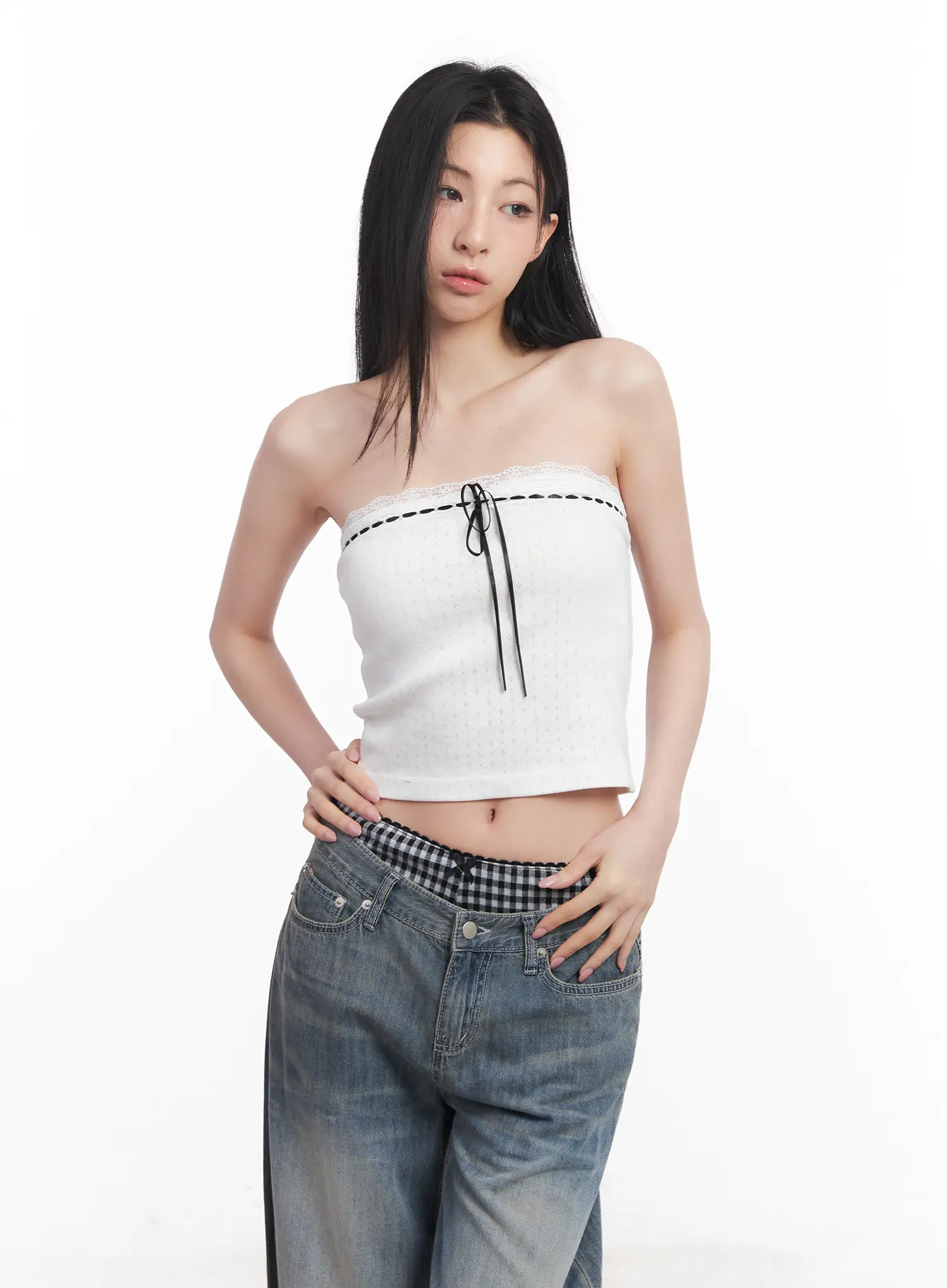 Lace Ribbon Tube Top CU510 - Image 2