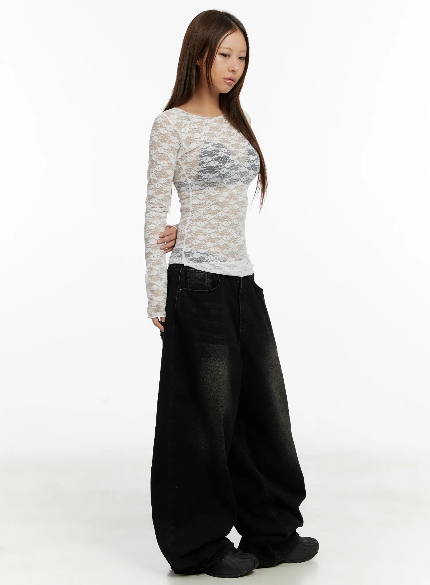 Lace Sheer Long Sleeve Top CD512 - Image 6