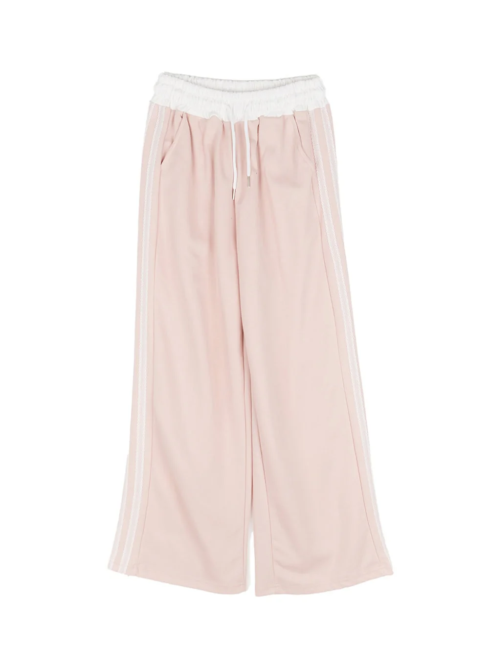 Lace-Striped Wide-Fit Sweatpants CU506 - Image 10