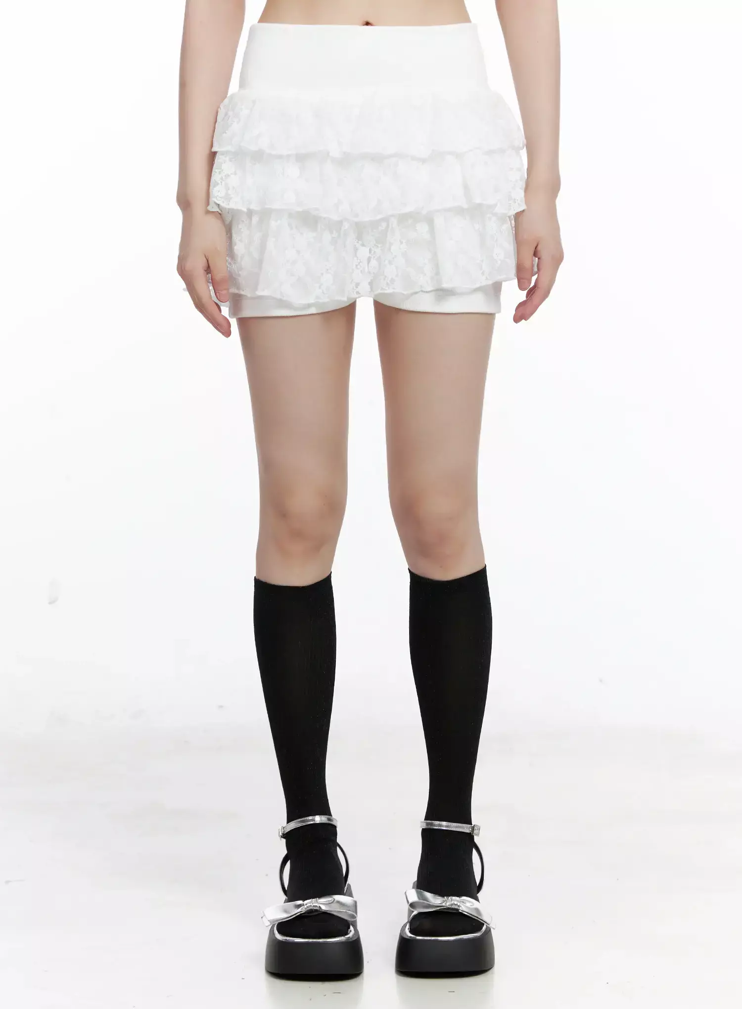 Lace Tiered Ruffle Skirt IL531 - Image 4