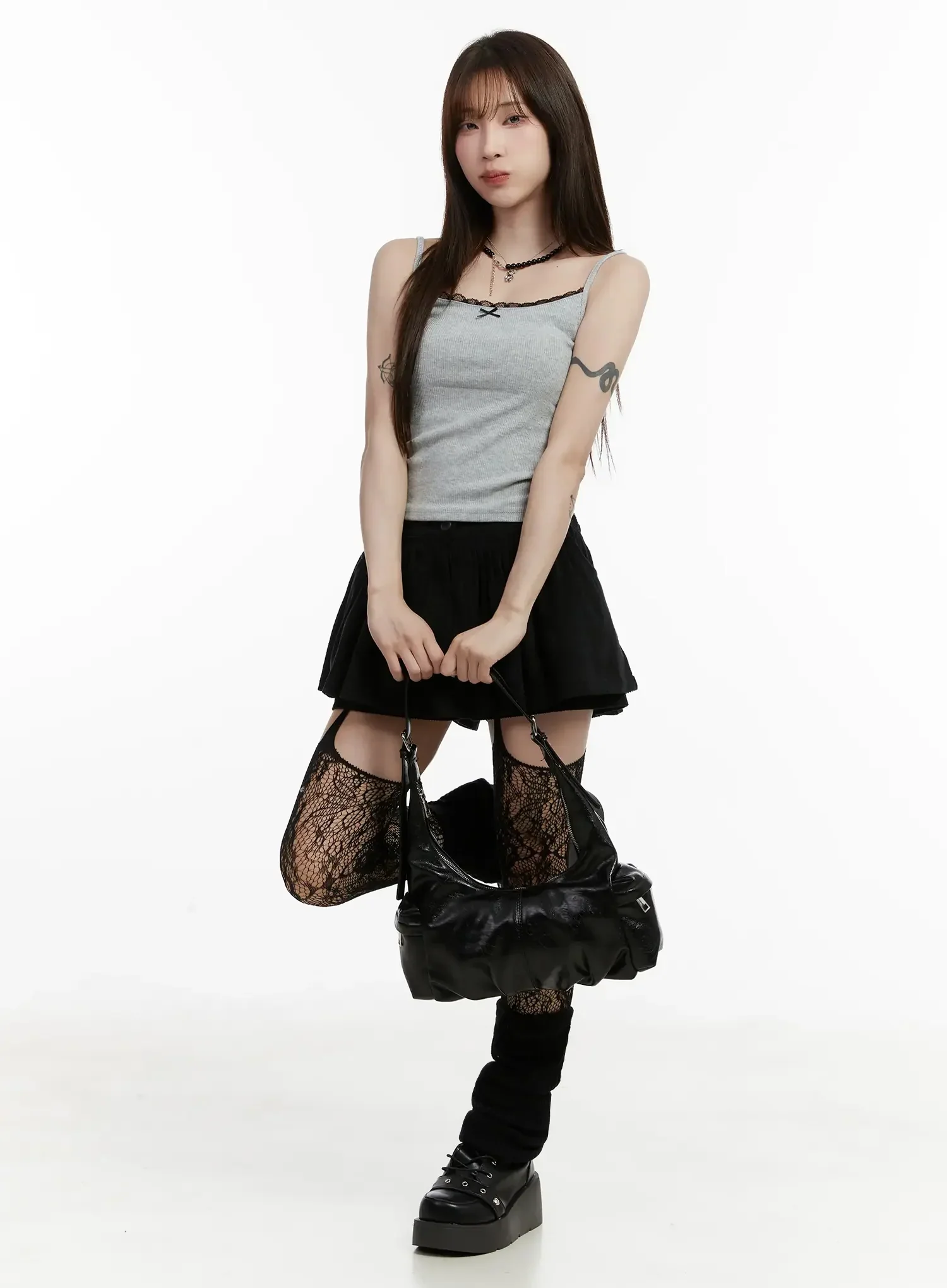 Lace Trim Cropped Tank Top ID525 - Image 15
