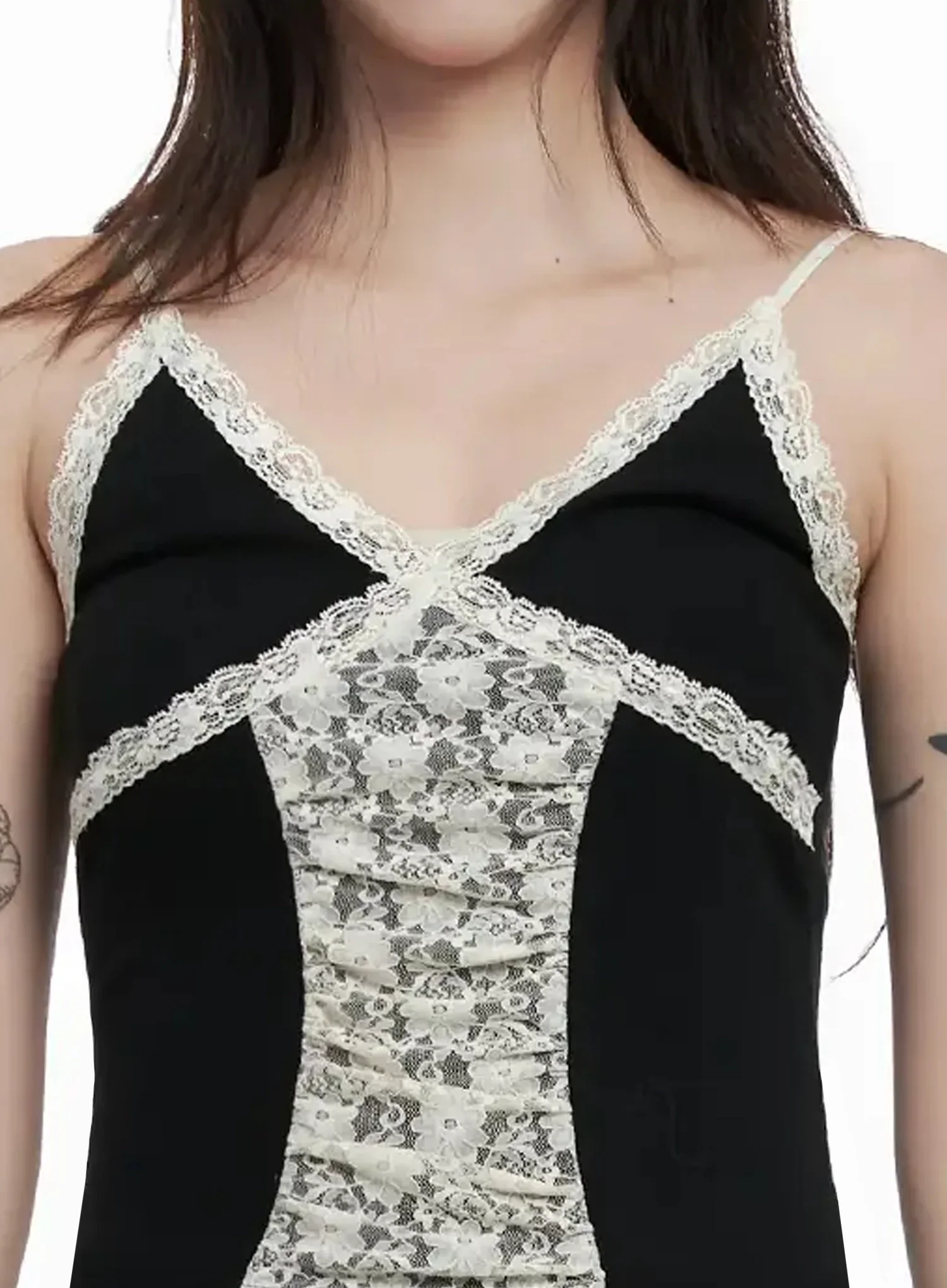 Lace Trim Detail Tank IN525 - Image 4